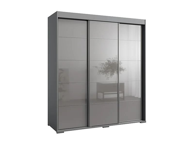 Szafa przeuwna Como 3D 180 Szara (lacobel)