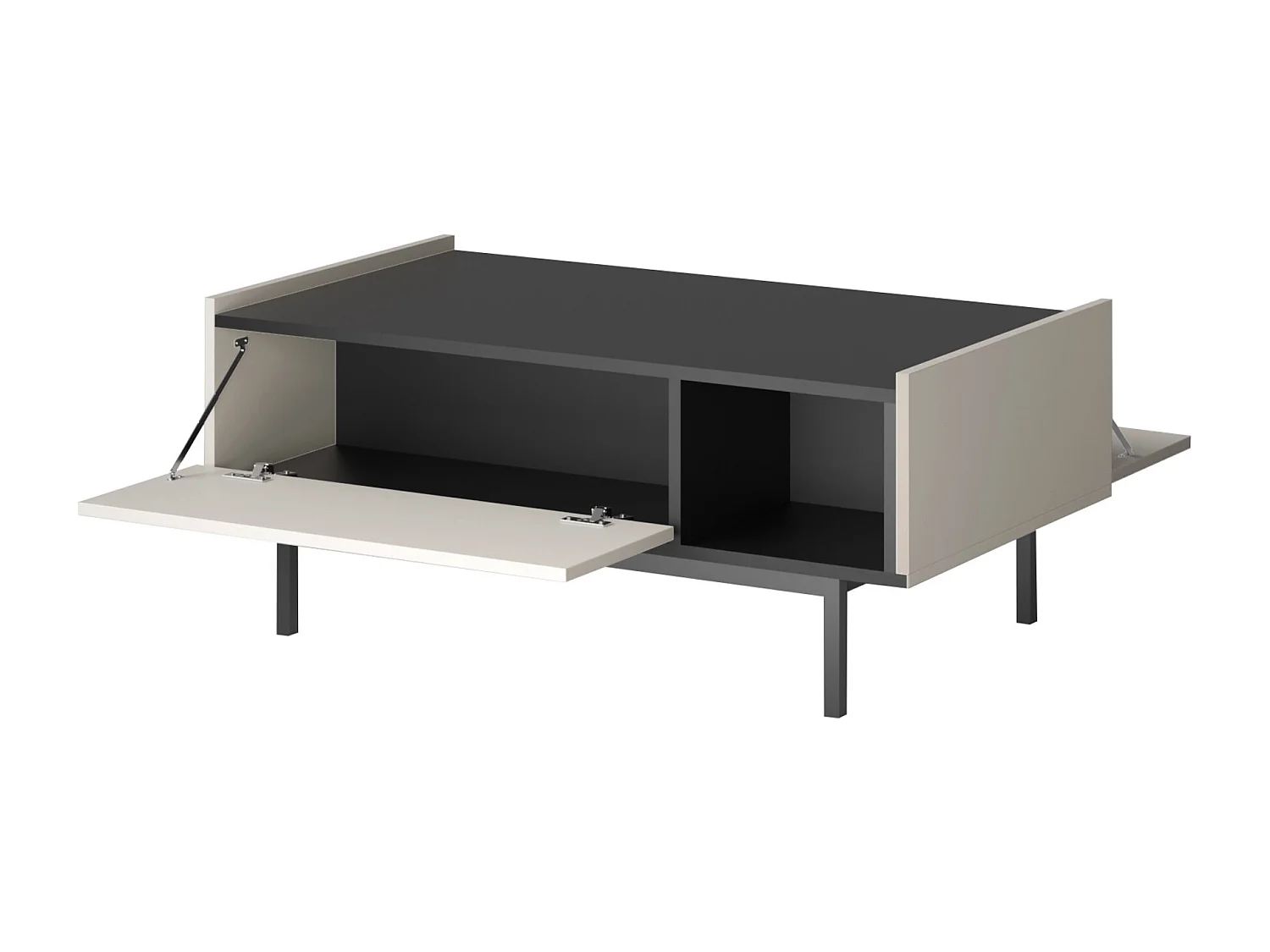 Rechteckiger Couchtisch Noel 100 x 60 Kaschmir/Schwarz