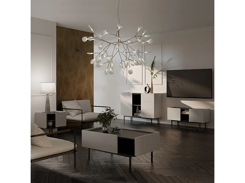 Rechteckiger Couchtisch Noel 100 x 60 Kaschmir/Schwarz