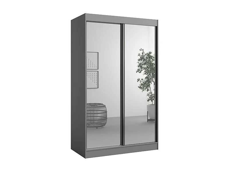 Schuifdeurkat met piegel Como 2D2L 120 Grij