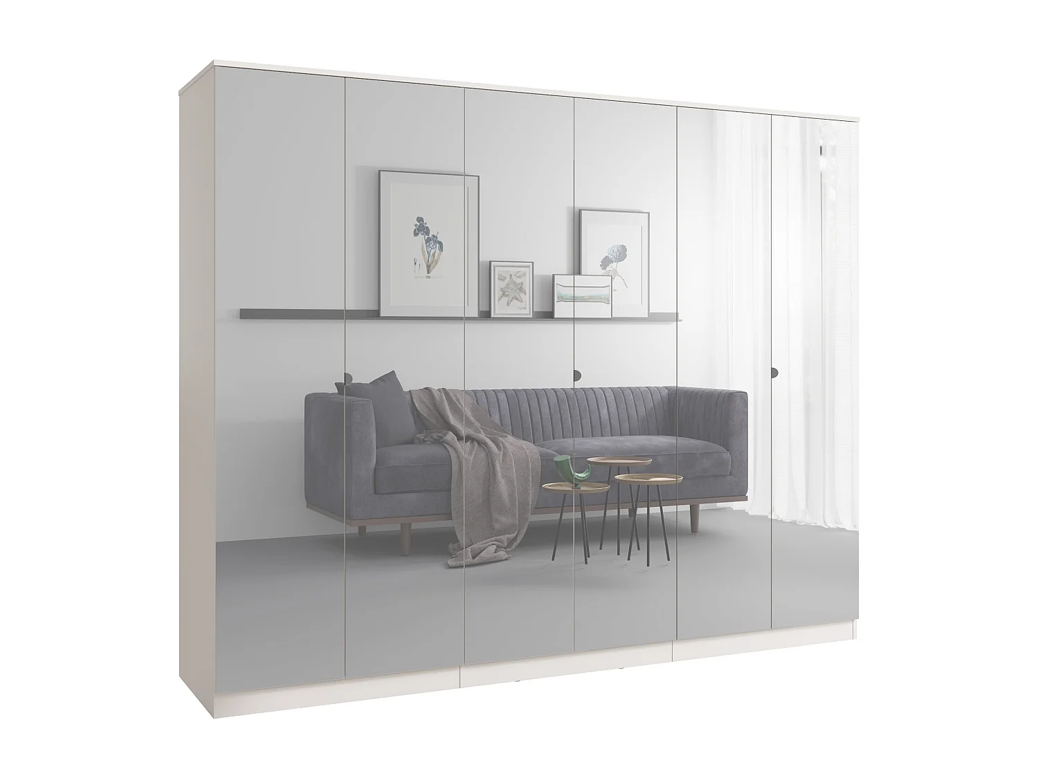 Szafa uchylna z lustrem Monza 6D 240 Kaszmir