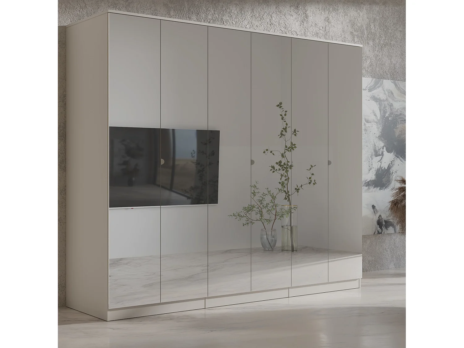 Szafa uchylna z lustrem Monza 6D 240 Kaszmir