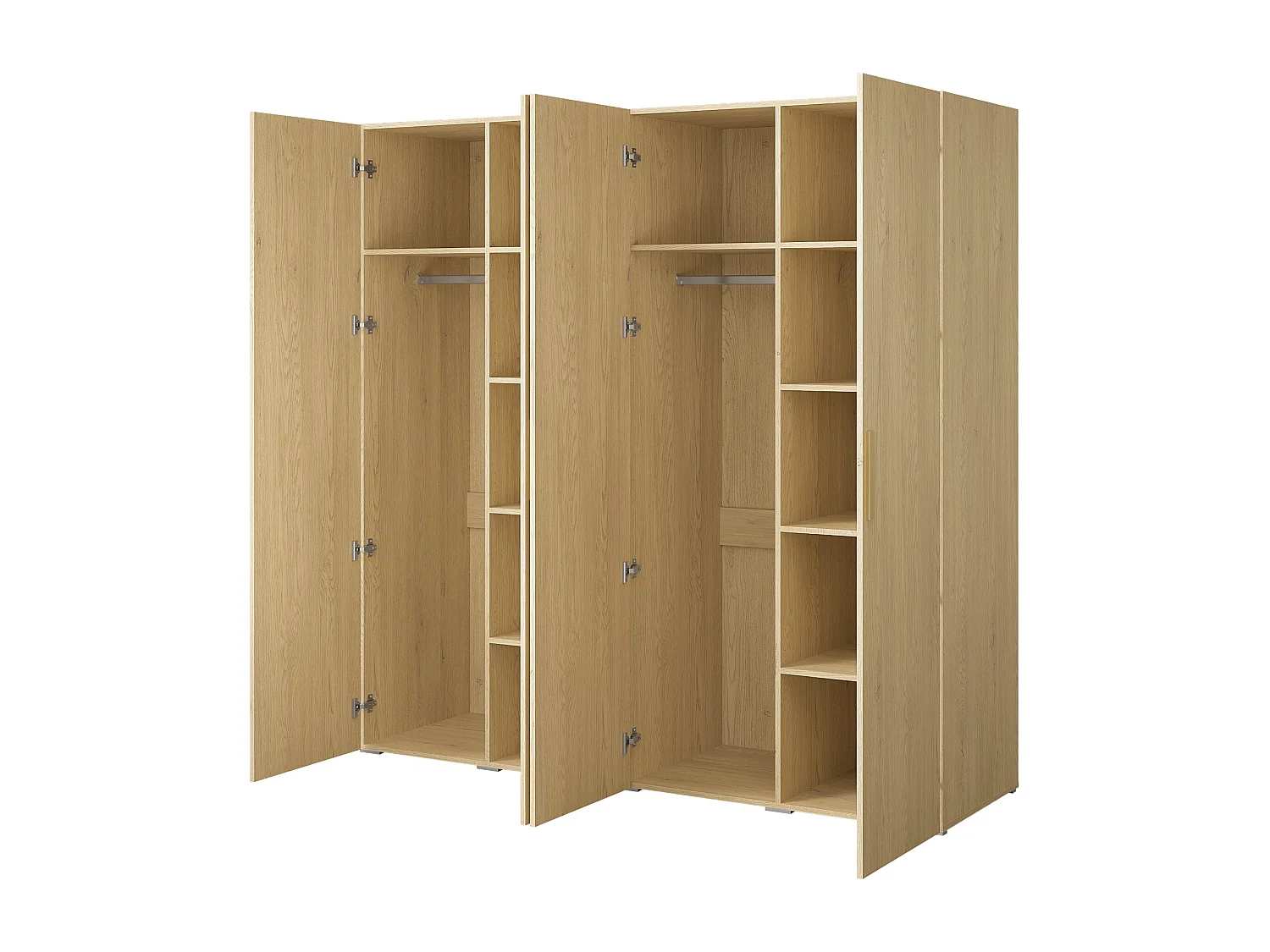 Drehtürenschrank Napoli 4D 200 Eiche Cremona (schwarzer oder goldener Griff)