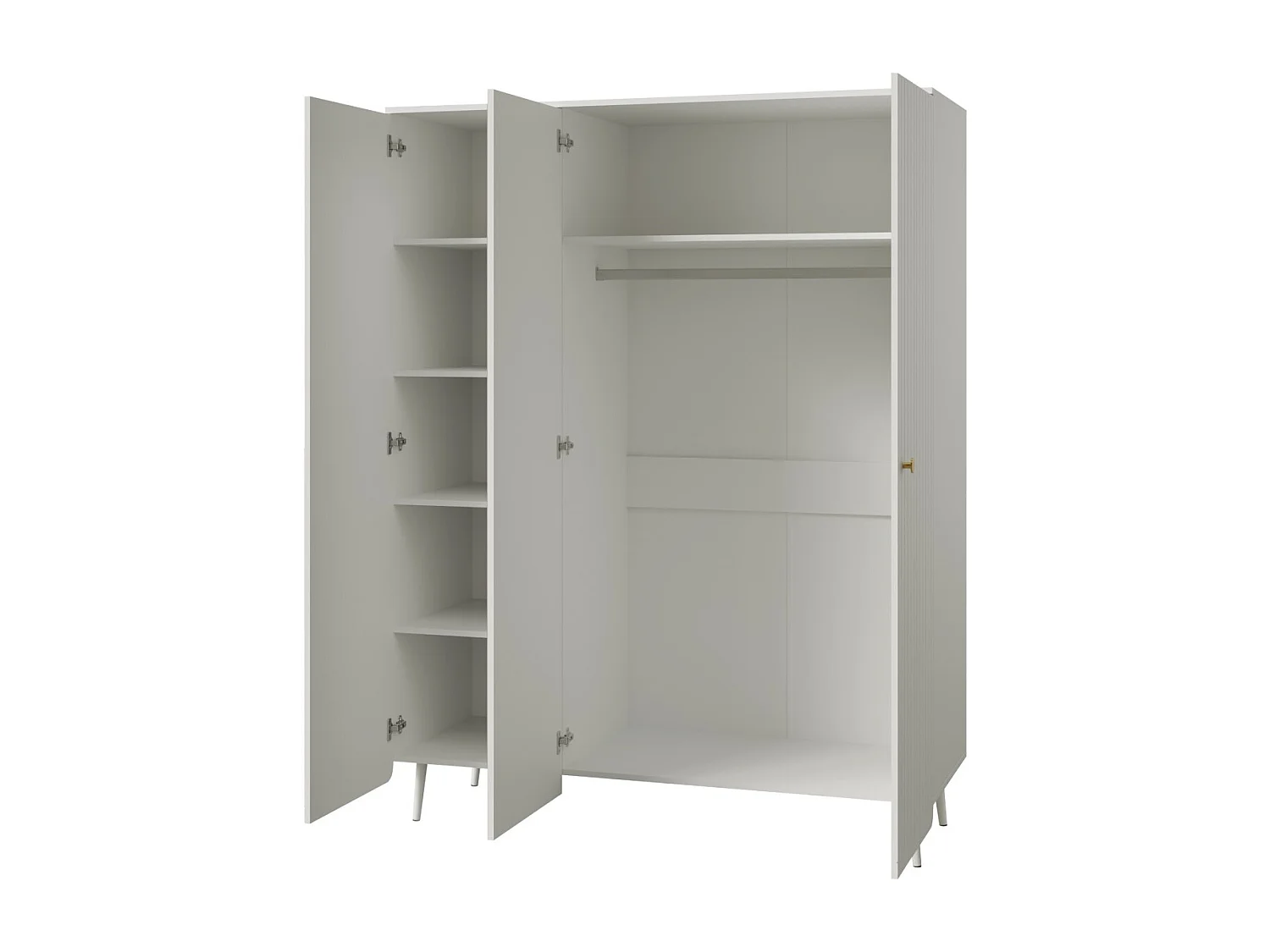 Szafa uchylna z lustrem Chloe 3D 150 Biała (czarny lub złoty uchwyt)