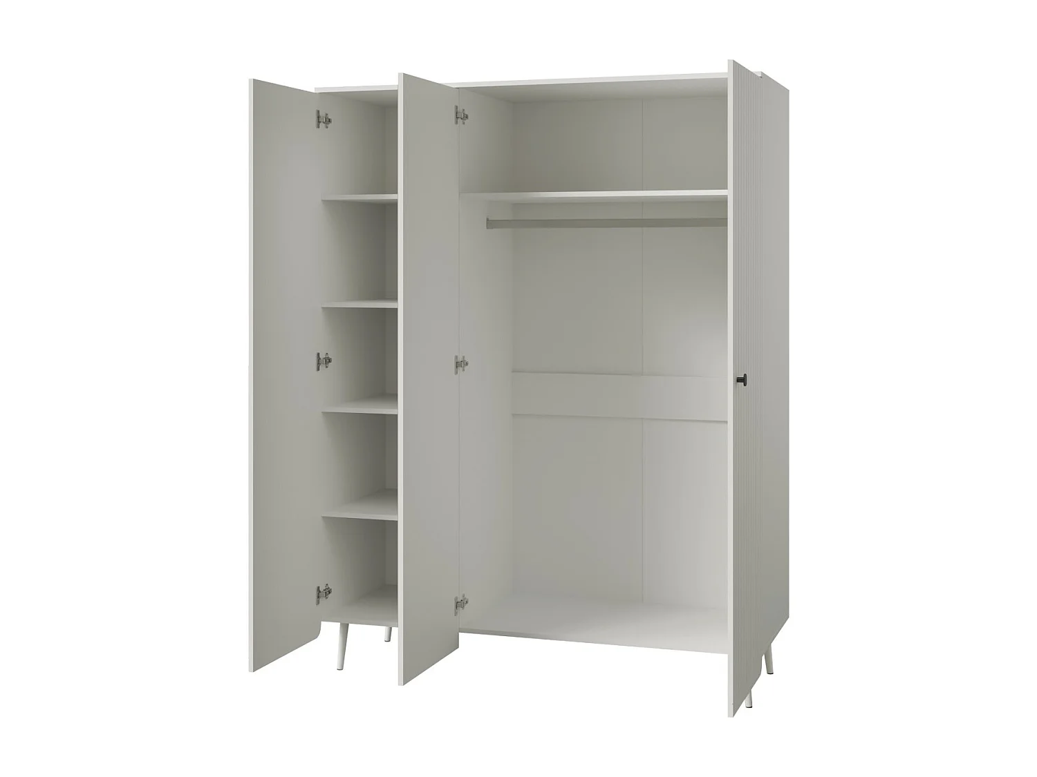 Szafa uchylna z lustrem Chloe 3D 150 Biała (czarny lub złoty uchwyt)