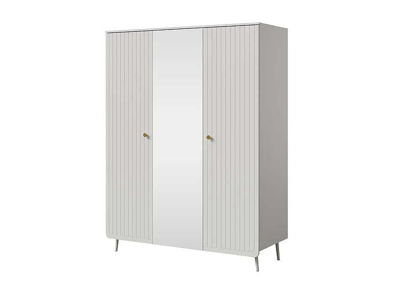 Szafa uchylna z lustrem Chloe 3D 150 Biała (czarny lub złoty uchwyt)