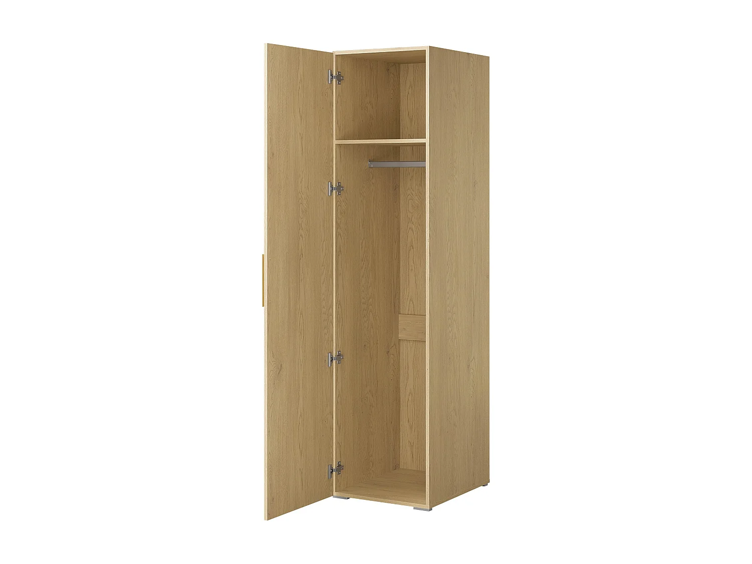 Drehtürenschrank Napoli 1D 50 Eiche Cremona (schwarzer oder goldener Griff)