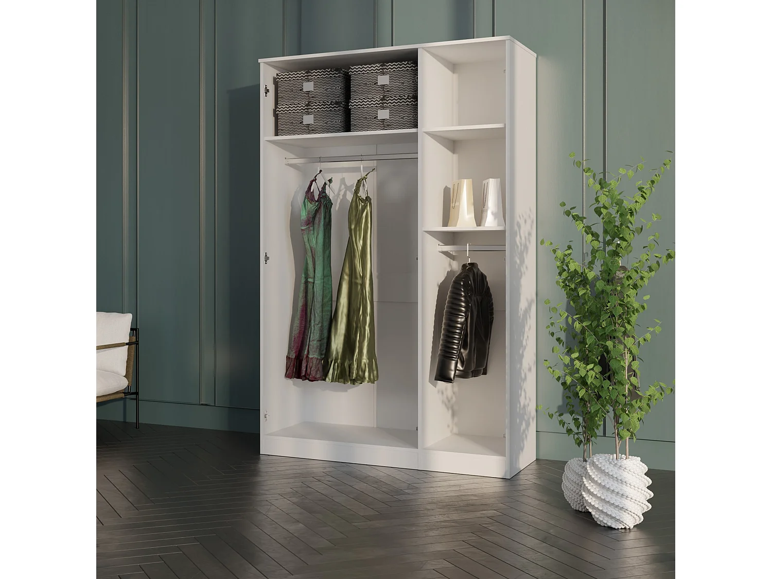 Szafa uchylna z lustrem Monza 3D 120 Biała