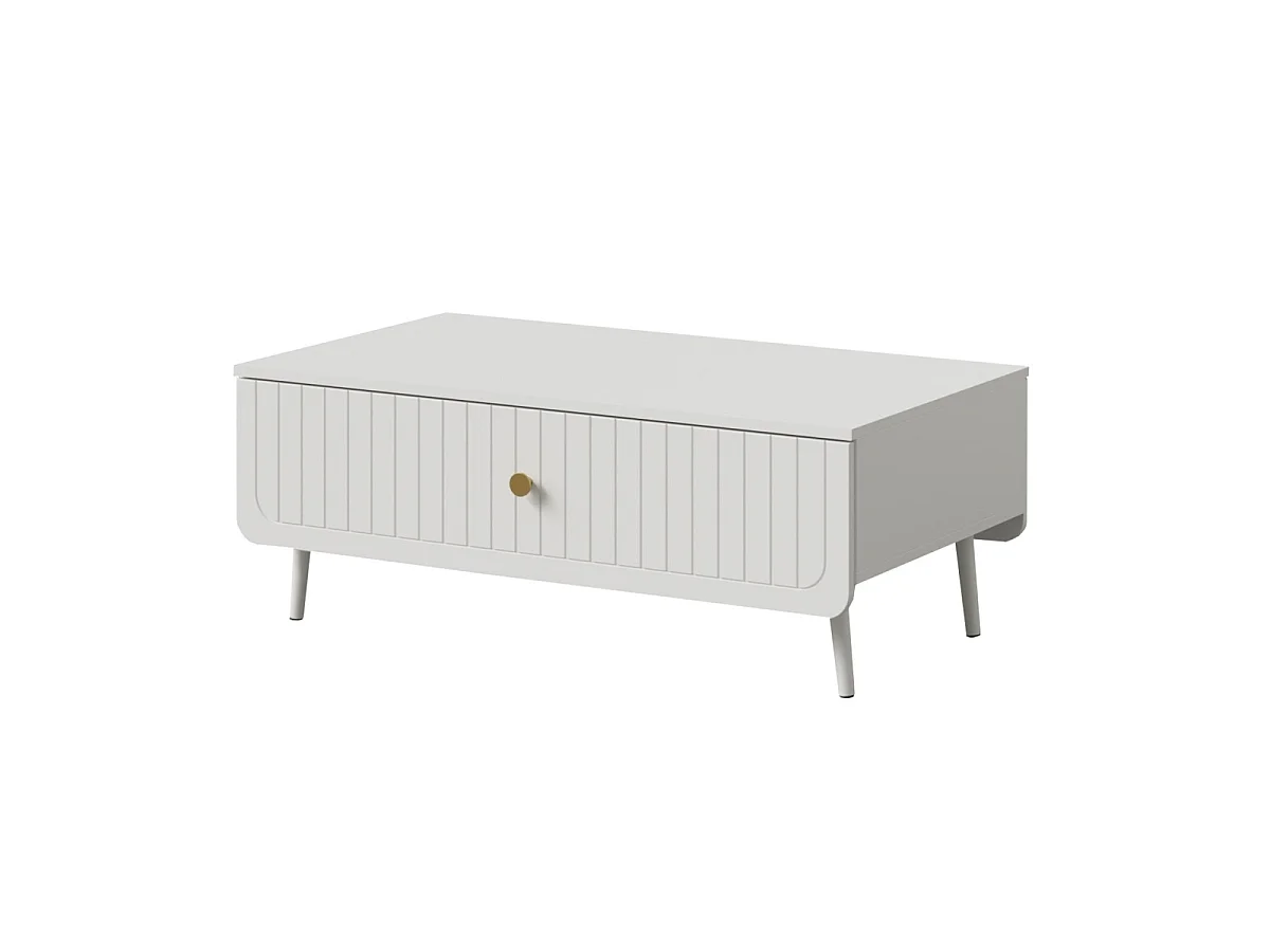 Salontafel rechthoekig Chloe 100 x 60 Wit (zwarte of gouden handgreep)