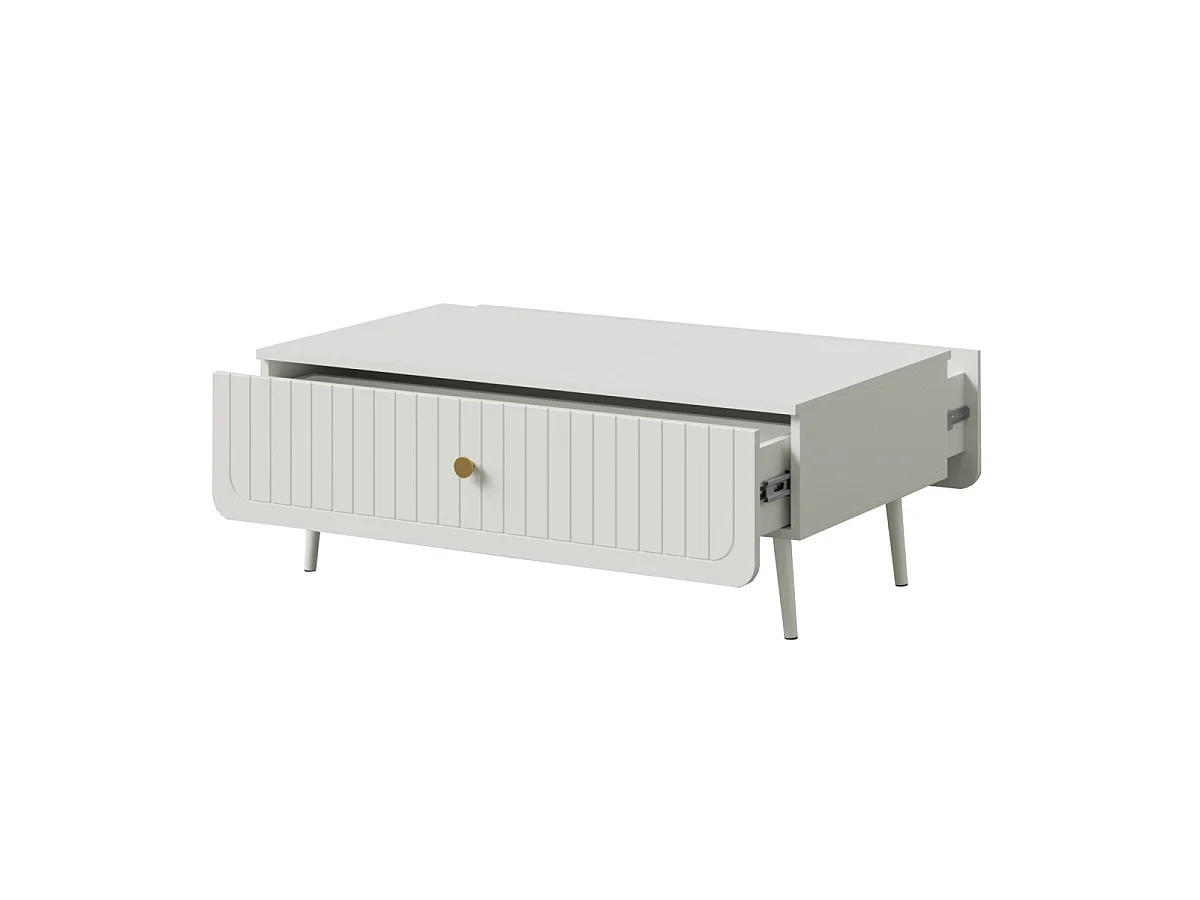 Salontafel rechthoekig Chloe 100 x 60 Wit (zwarte of gouden handgreep)