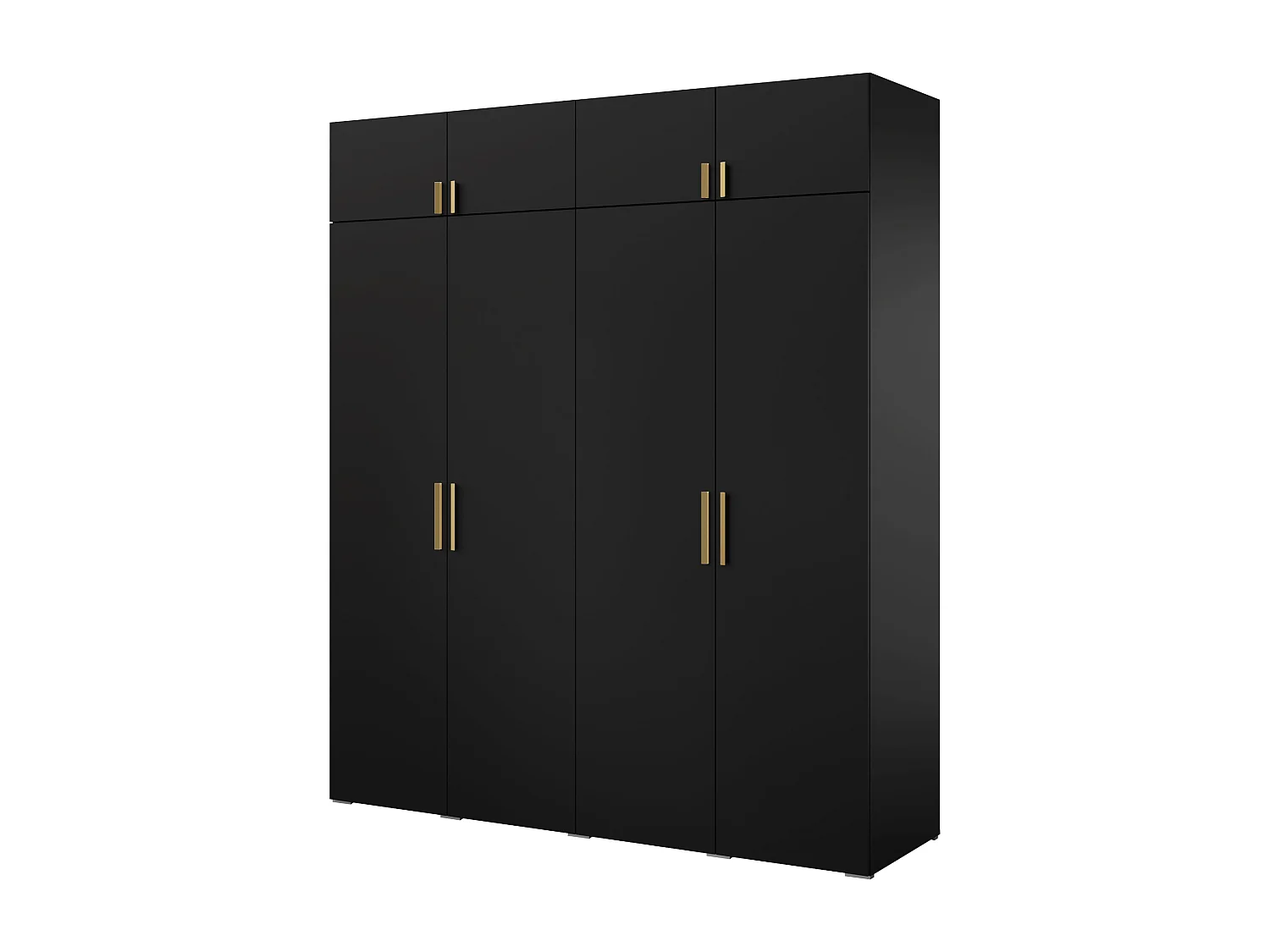 Szafa uchylna z nadstawką Napoli 4D 200 Czarna (czarny lub złoty uchwyt)