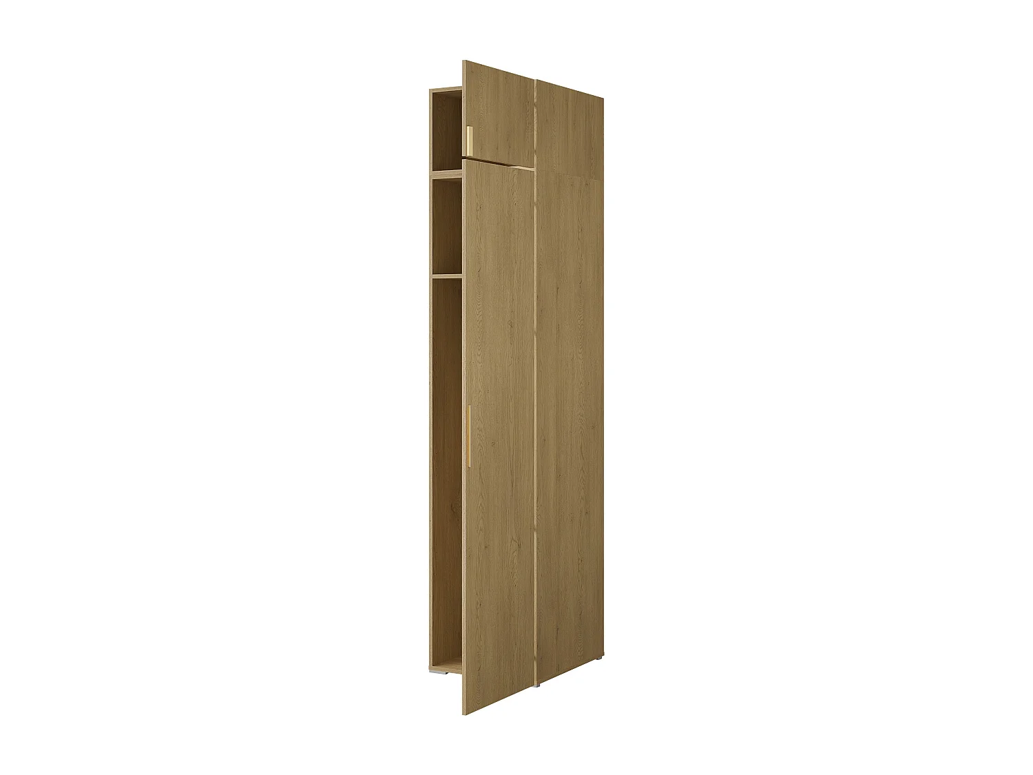 Drehtürenschrank mit Aufsatz Napoli 1D 50 Eiche Cremona (schwarzer oder goldener Griff)