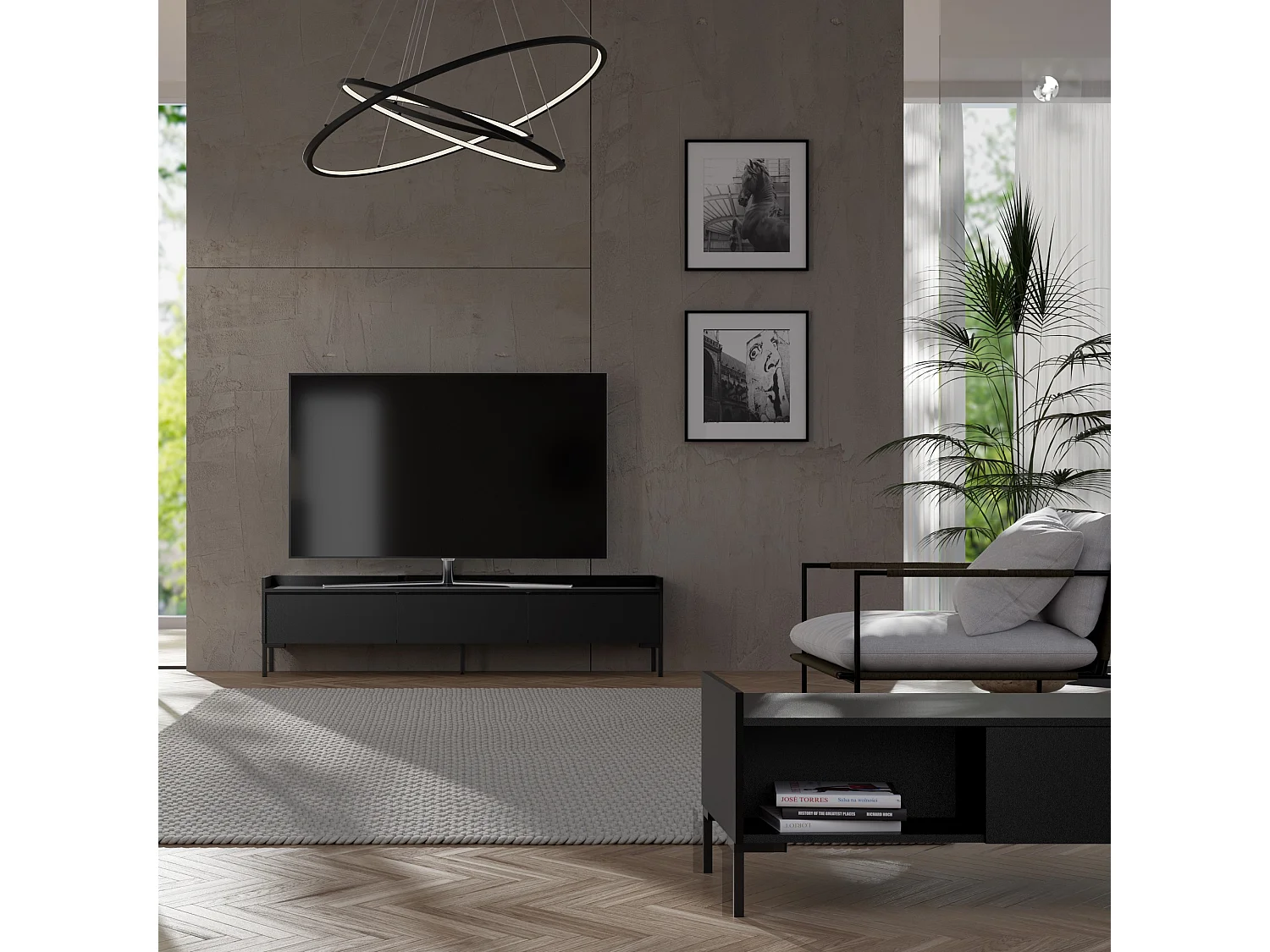 Rechteckiger Couchtisch Liam 100 x 60 Schwarz