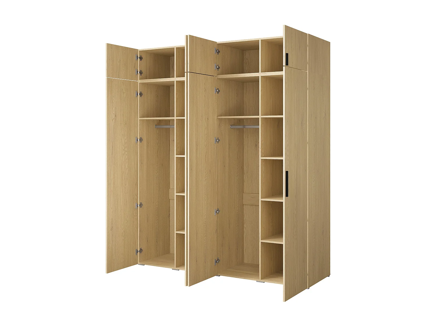 Szafa uchylna z nadstawką Napoli 4D 200 Dąb Cremona (czarny lub złoty uchwyt)