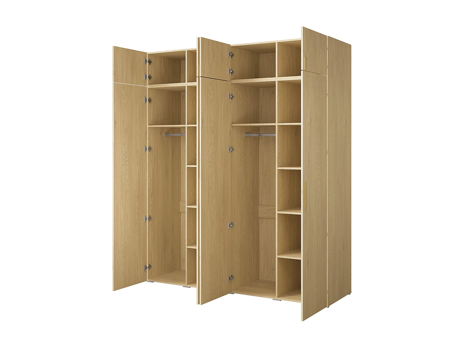 Szafa uchylna z nadstawką Napoli 4D 200 Dąb Cremona (czarny lub złoty uchwyt)