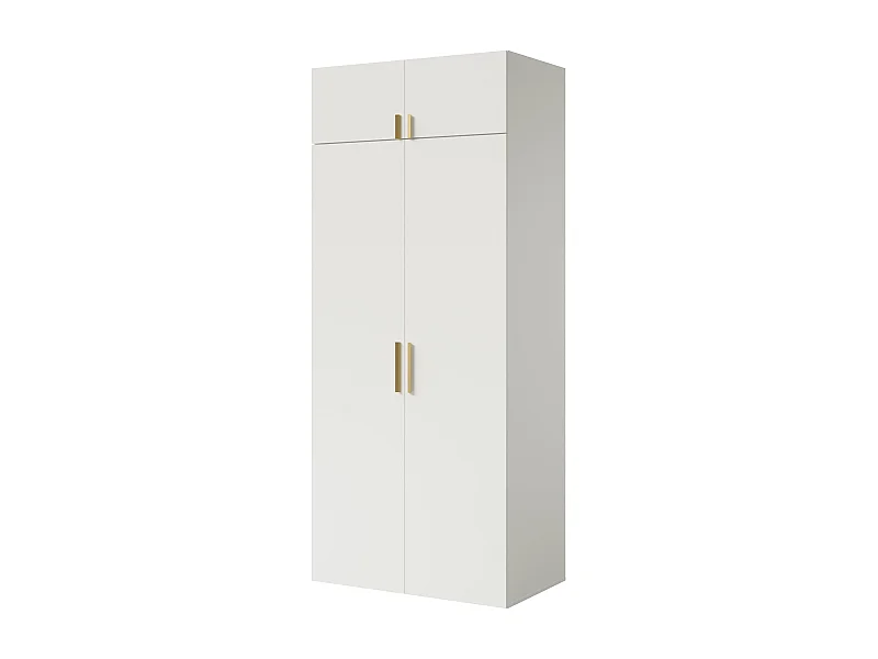 Szafa uchylna z nadstawką Napoli 2D 100 Biała (czarny lub złoty uchwyt)