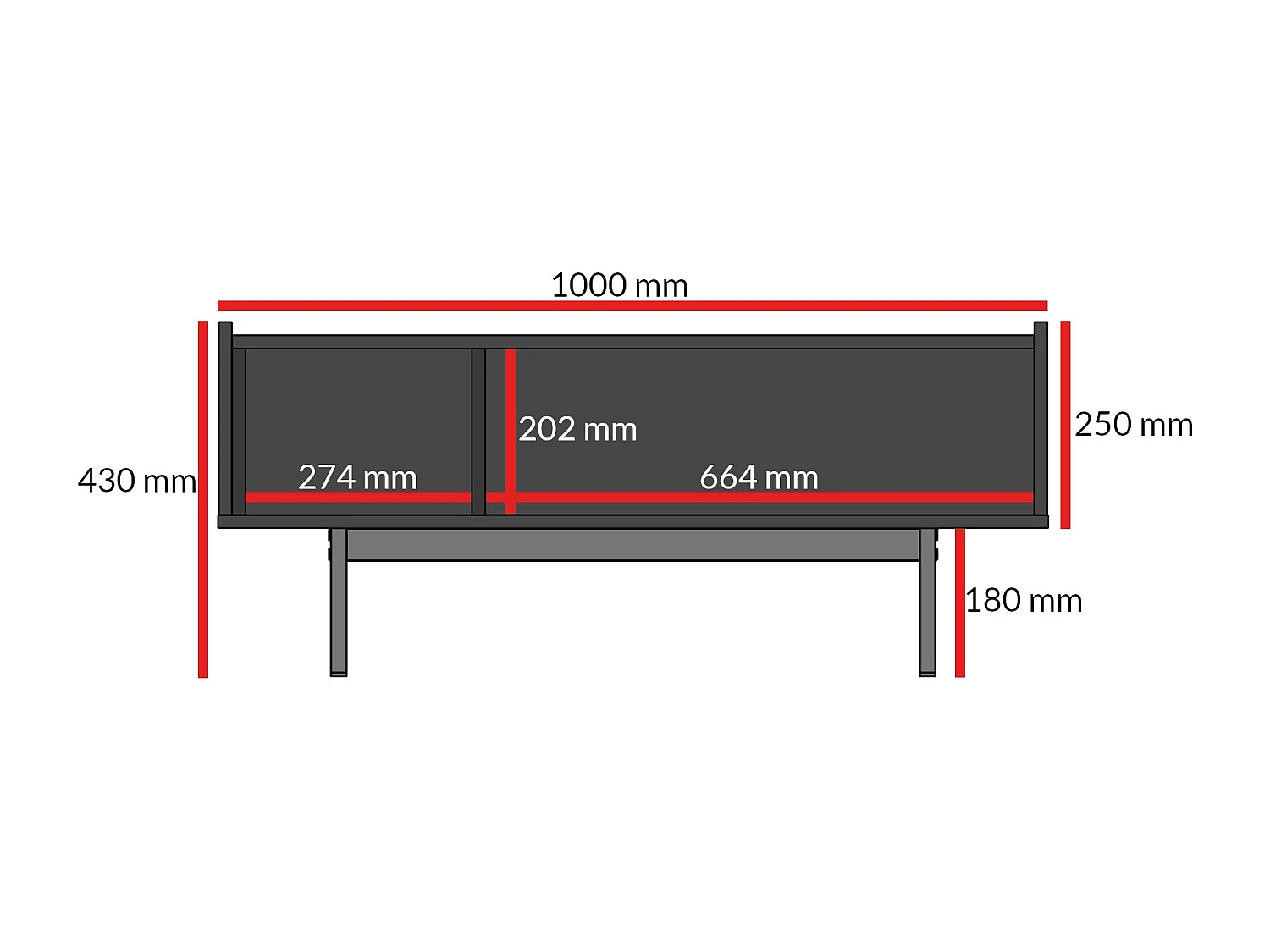 Rechteckiger Couchtisch Noel 100 x 60 Kaschmir/Cremona-Eiche