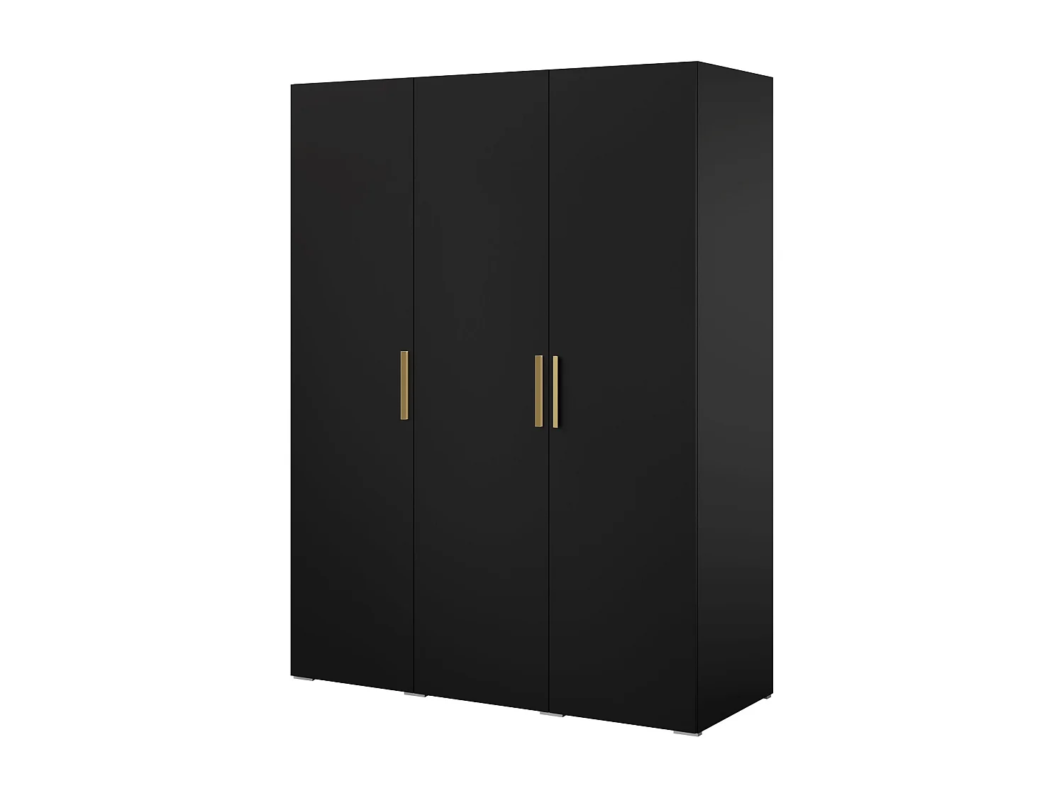Drehtürenschrank Napoli 3D 150 Schwarz (schwarzer oder goldener Griff)