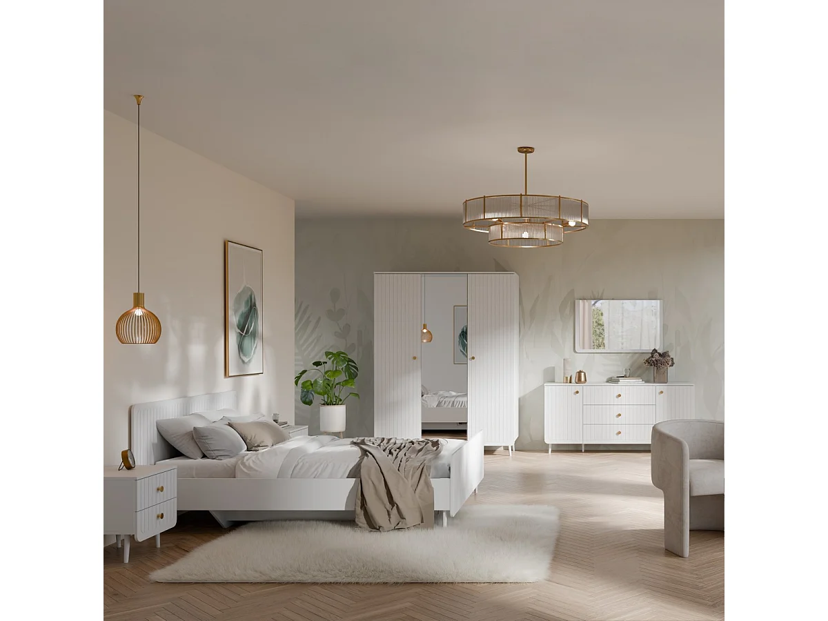 Lustro ścienne Chloe 100 x 60 Białe