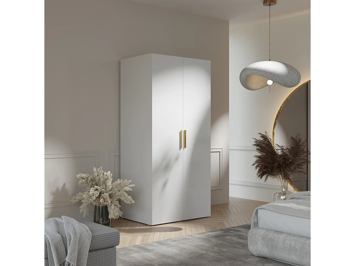 Szafa uchylna Napoli 2D 100 Biała (czarny lub złoty uchwyt)