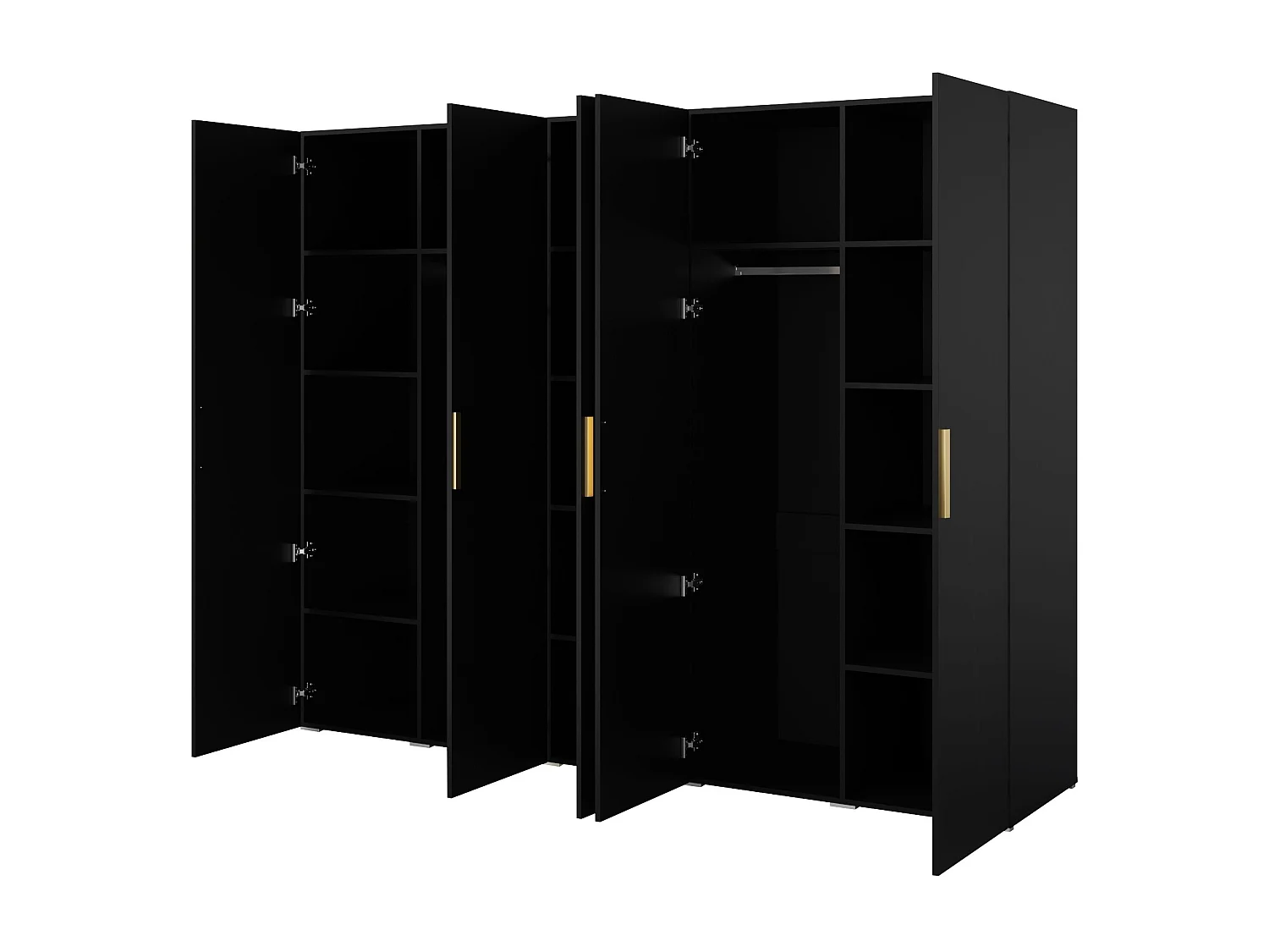 Szafa uchylna Napoli 5D 250 Czarna (czarny lub złoty uchwyt)