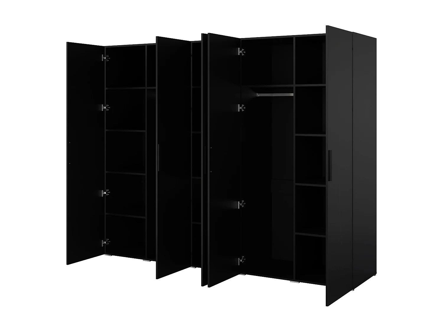 Szafa uchylna Napoli 5D 250 Czarna (czarny lub złoty uchwyt)