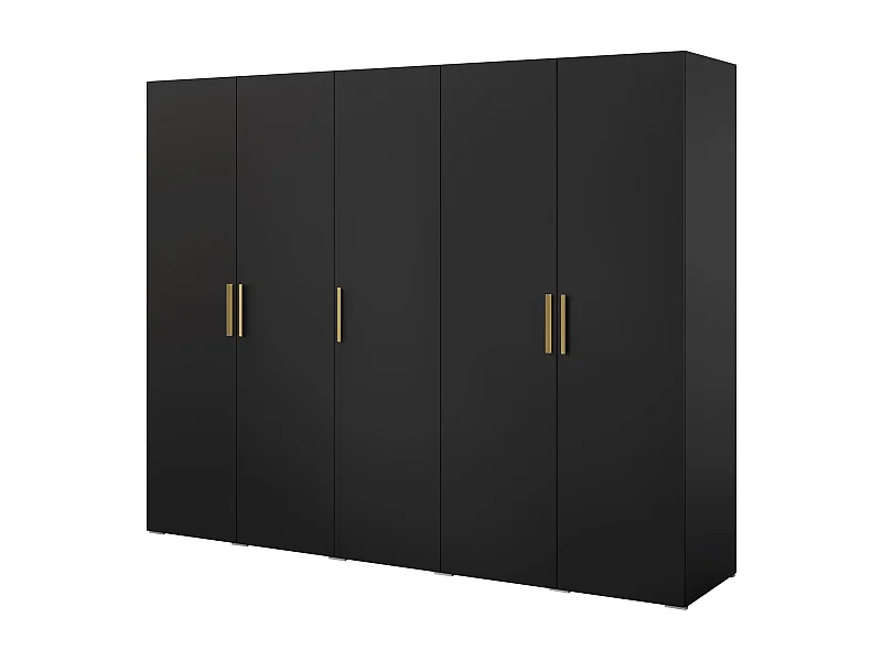 Szafa uchylna Napoli 5D 250 Czarna (czarny lub złoty uchwyt)