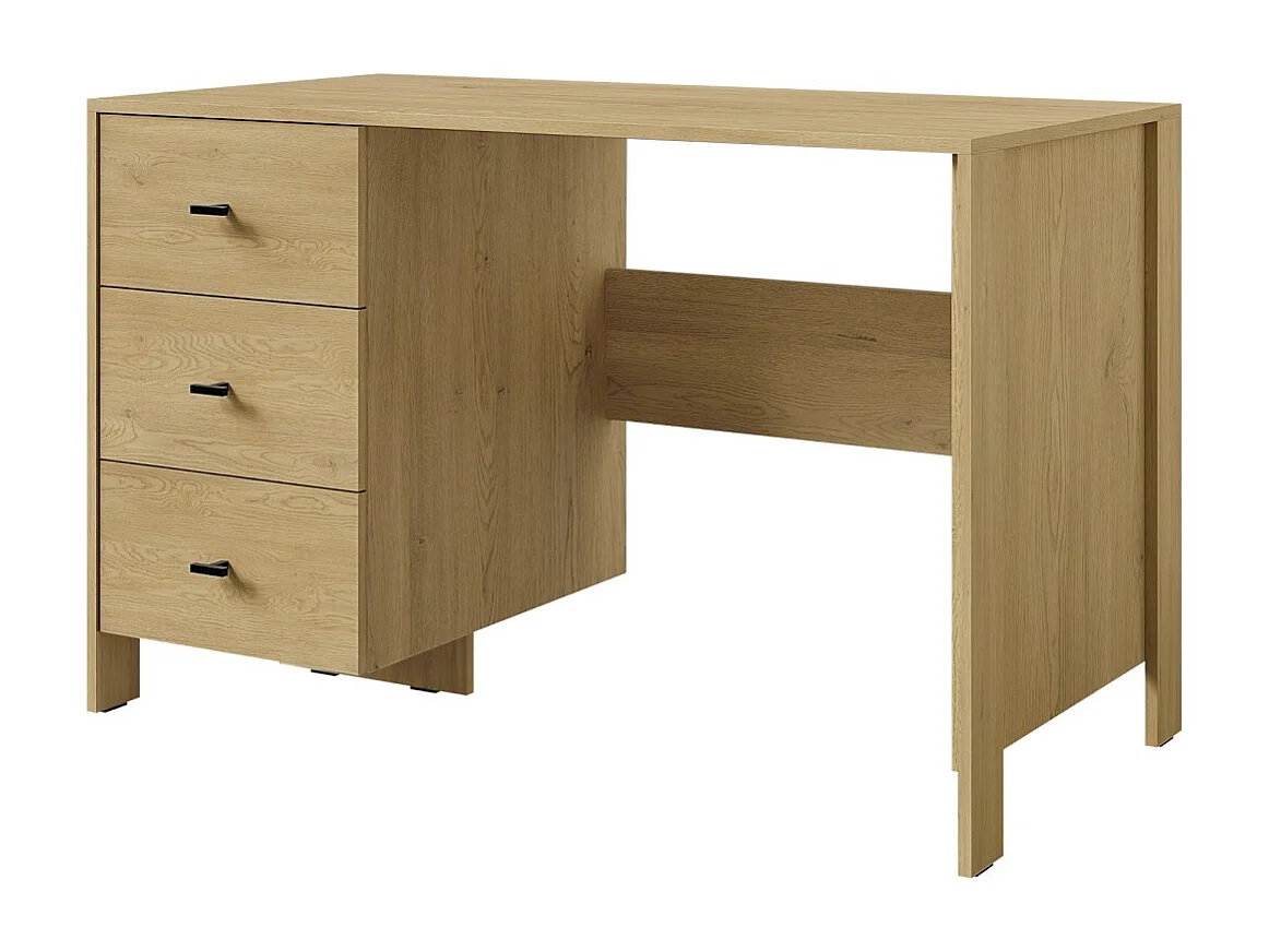 Schreibtisch mit Schubladen Ethan 3S 120 Eiche Cremona