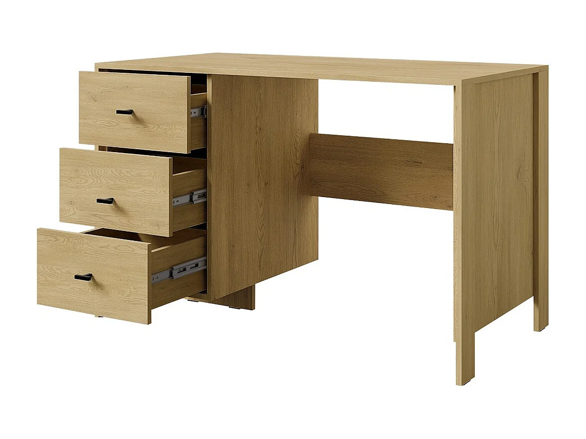 Schreibtisch mit Schubladen Ethan 3S 120 Eiche Cremona