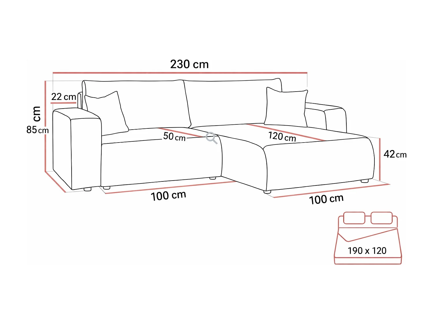 Canapé d’angle réversible FLORA L convertible – Velours côtelé beige, fonction couchage, grand coffre de rangement, angle universel gauche/droite