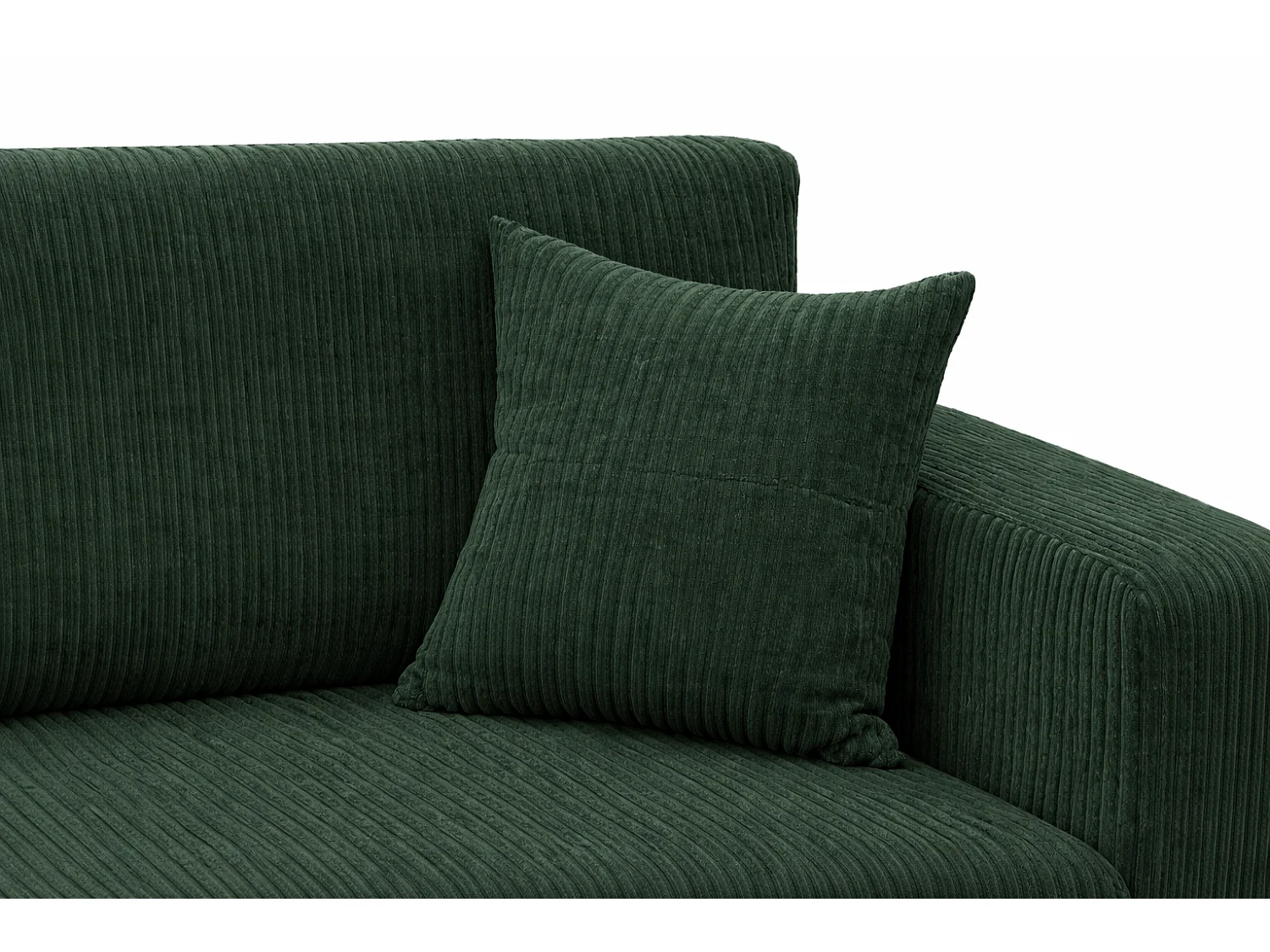 Canapé d’angle réversible GIORGIA L convertible – Velours côtelé vert bouteille, fonction couchage, grand coffre de rangement, angle universel gauche/droite