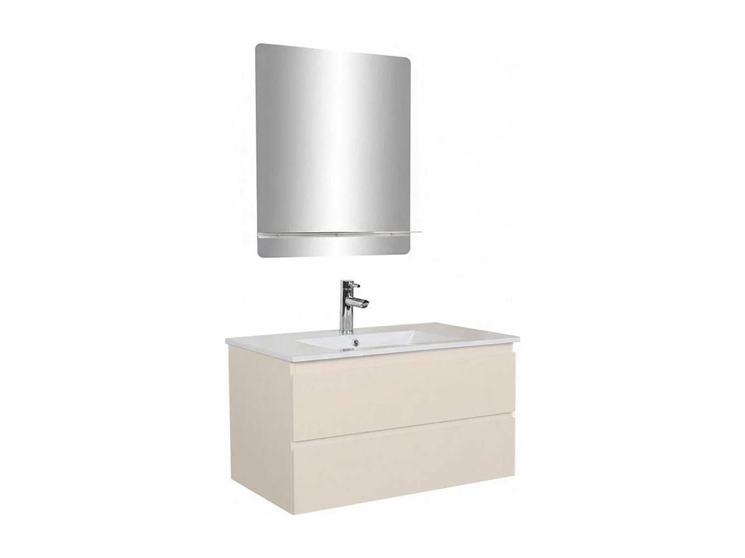 Einzelmöbel + Waschbecken + Armatur + Spiegel SORRENTO