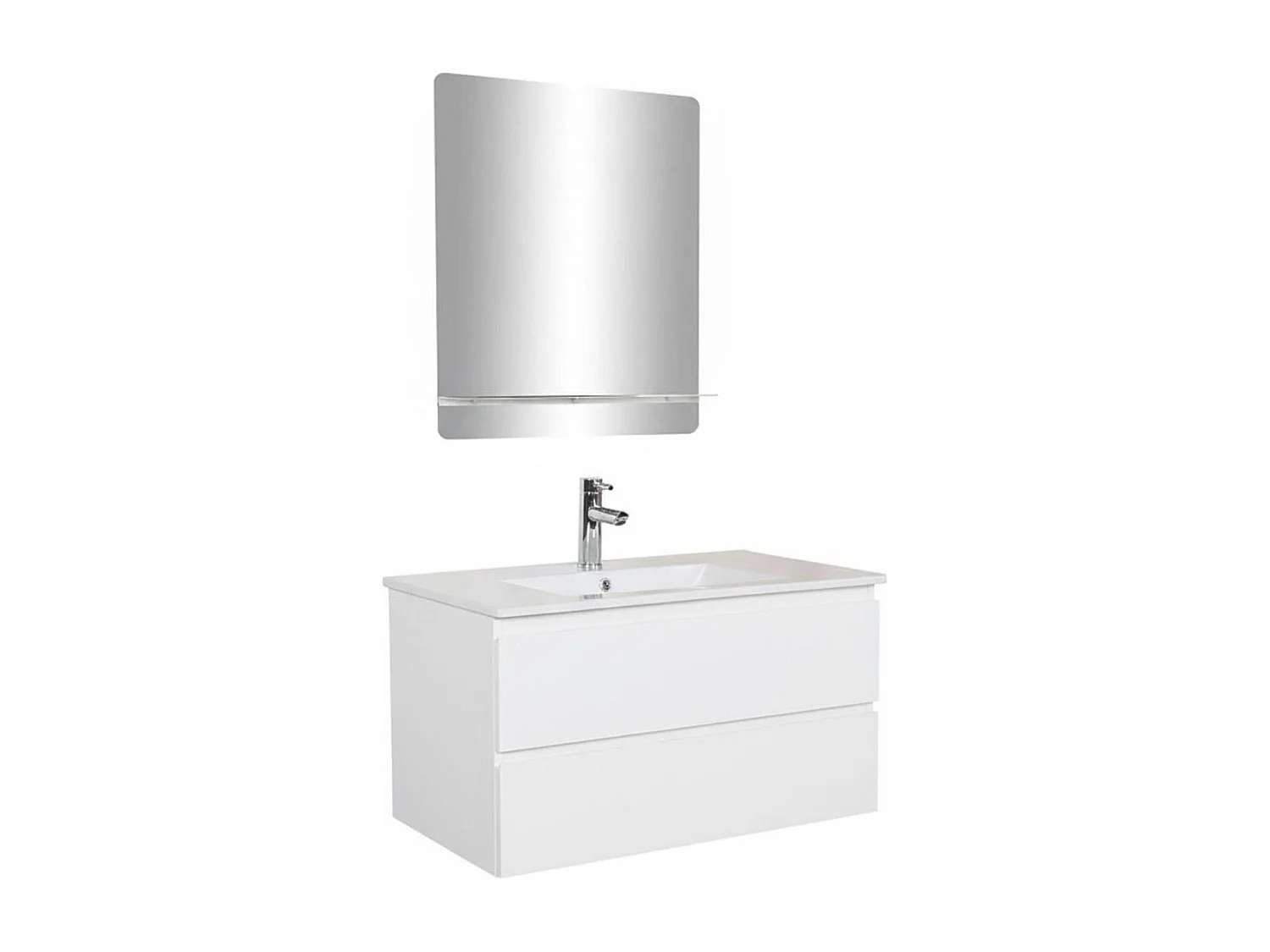 Einzelmöbel + Waschbecken + Armatur + Spiegel SORRENTO