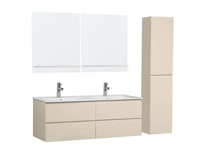 Doppelte Einheit + Spiegel + Wasserhahn + SORRENTO-Säule