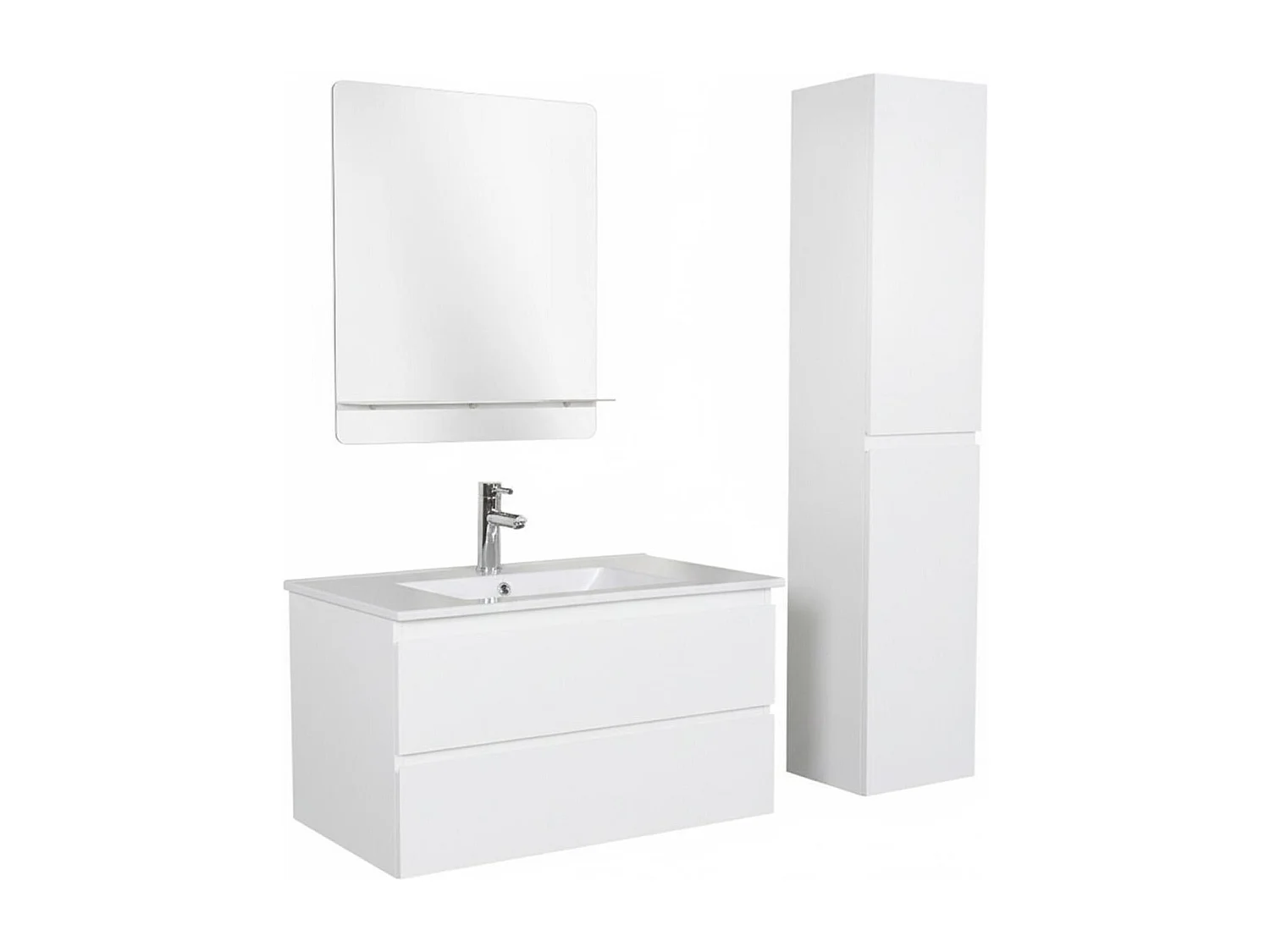 Schlichte Möbel + Wasserhahn + Spiegel + SORRENTO-Säule