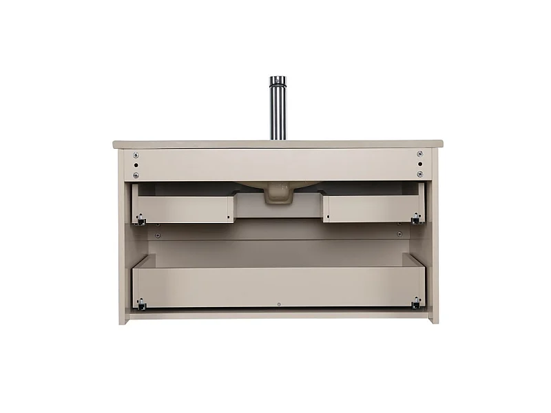 Mueble de baño de 80cm con lavabo, grifo, espejo y columna SORRENTO