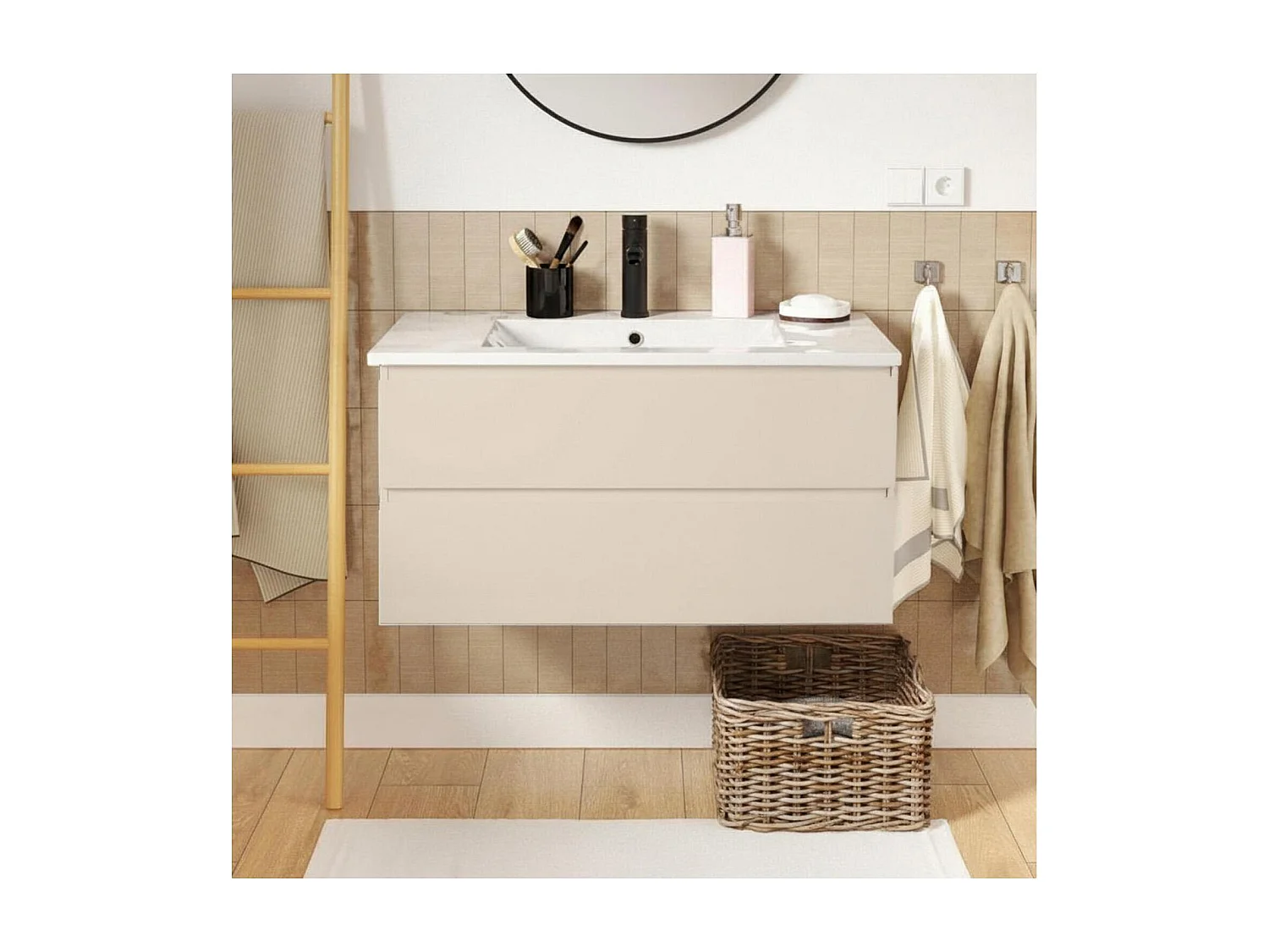 Mobile lavabo singolo + lavabo + rubinetto SORRENTO