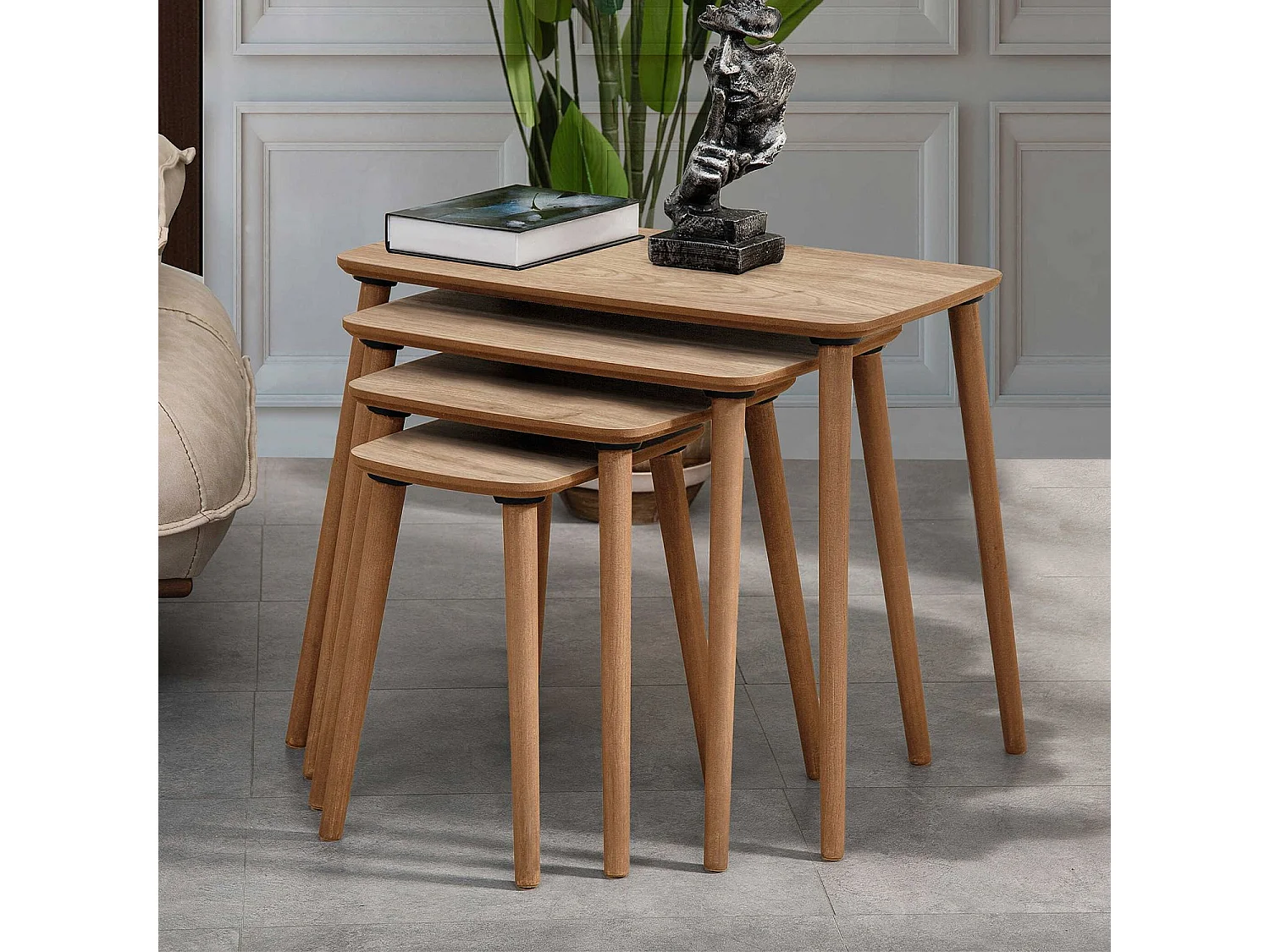 Satztisch (4 Teile) aus Holz "Luci" 70 x 40 x 55 cm - Eiche