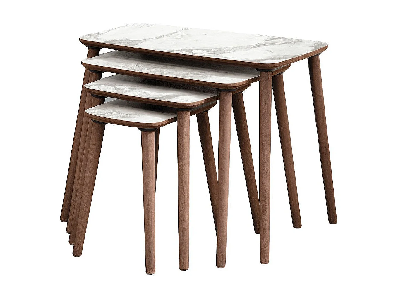 Satztisch (4 Stück) aus Holz "Luci" 70 x 40 x 55 cm - Weiß