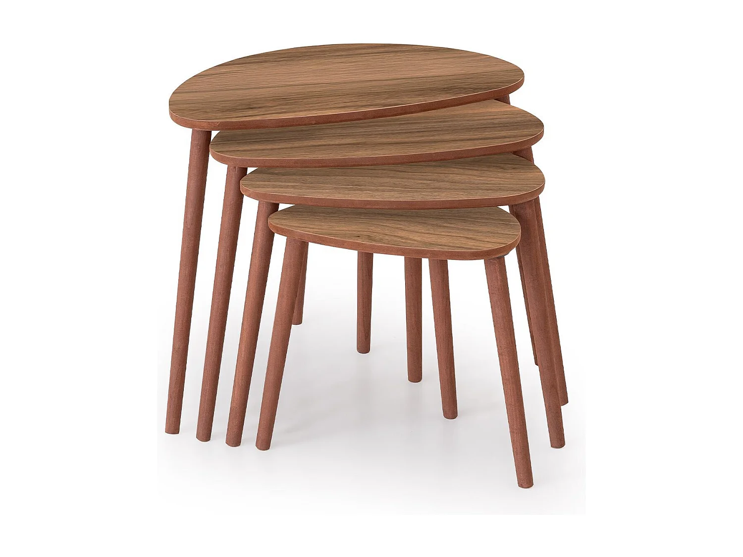 Table gigogne (4 pièces) en bois "Nora" 68 x 45 x 55 cm - Noyer