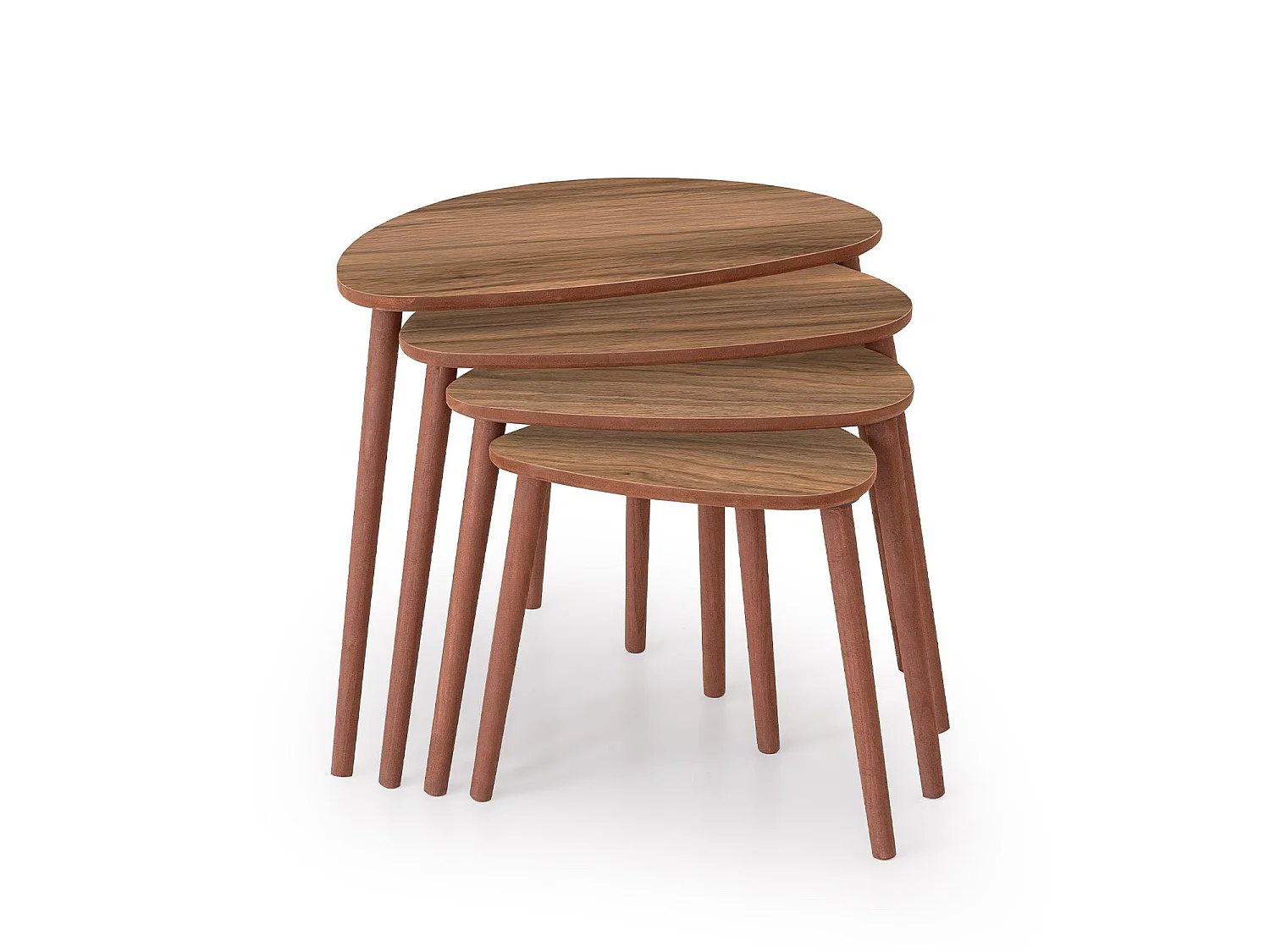 Table gigogne (4 pièces) en bois "Nora" 68 x 45 x 55 cm - Noyer