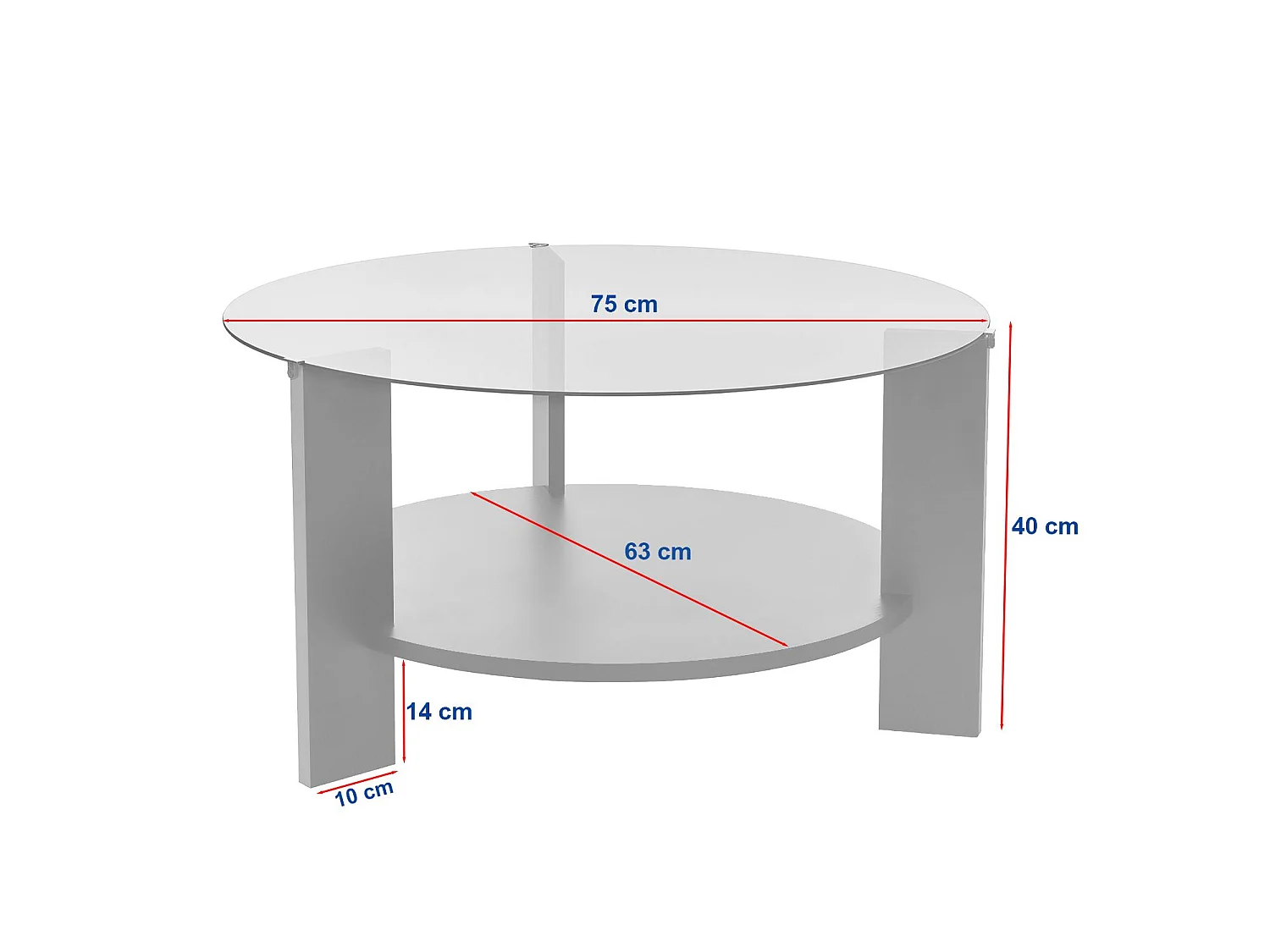 Table basse en verre trempé - Effet travertin beige - SENIRA