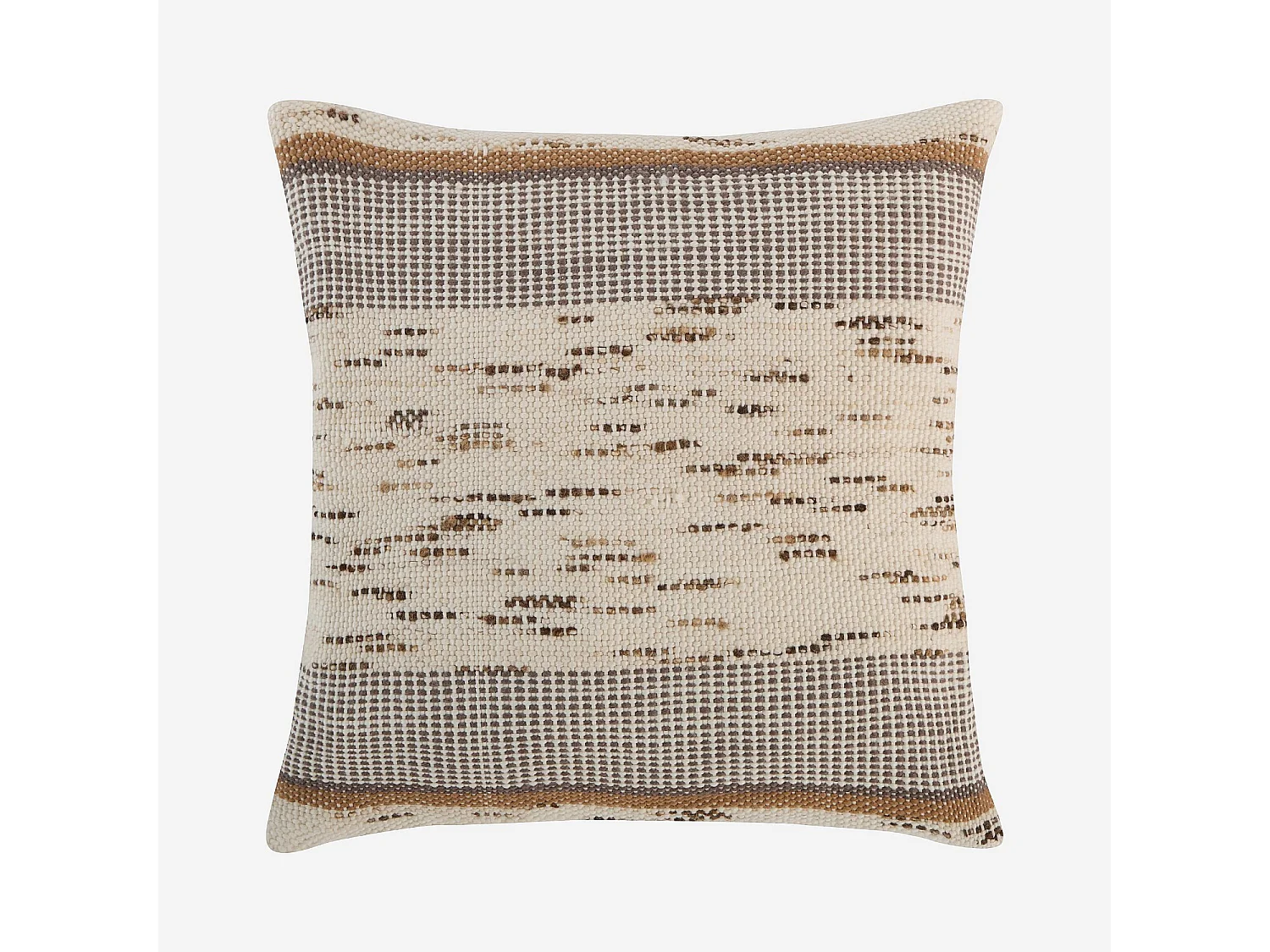 Coussin en laine et soie - 45 x 45 cm - Brun