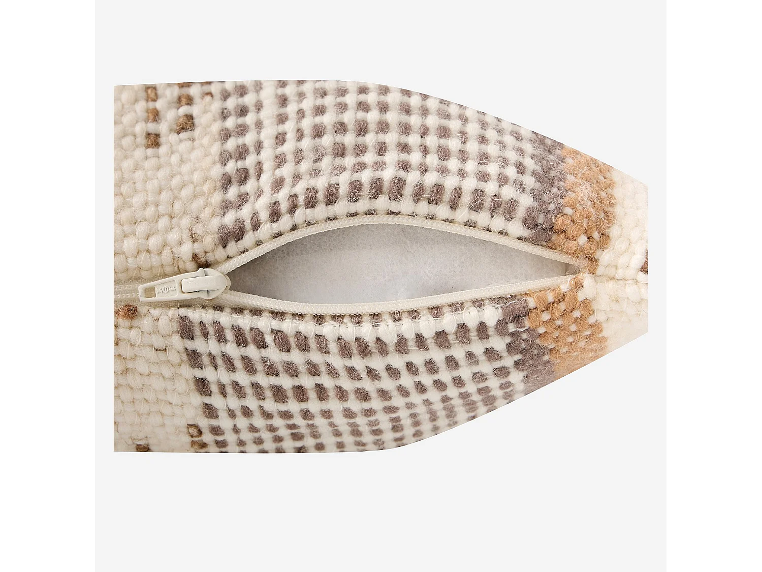 Coussin en laine et soie - 45 x 45 cm - Brun