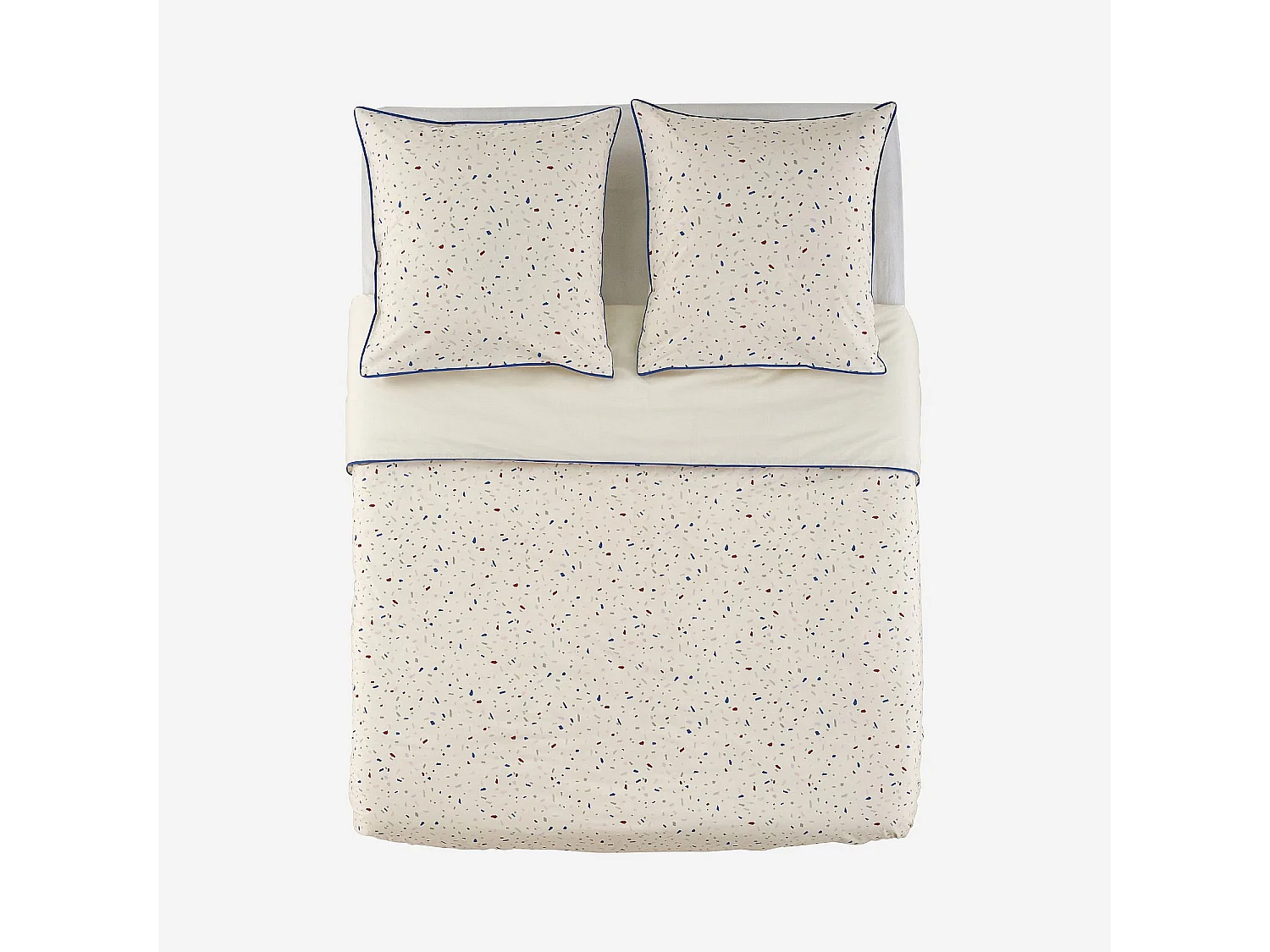 Parure de lit en percale de coton bio - 260 x 240 cm - Motifs à pois - Design by Floriane Jacques