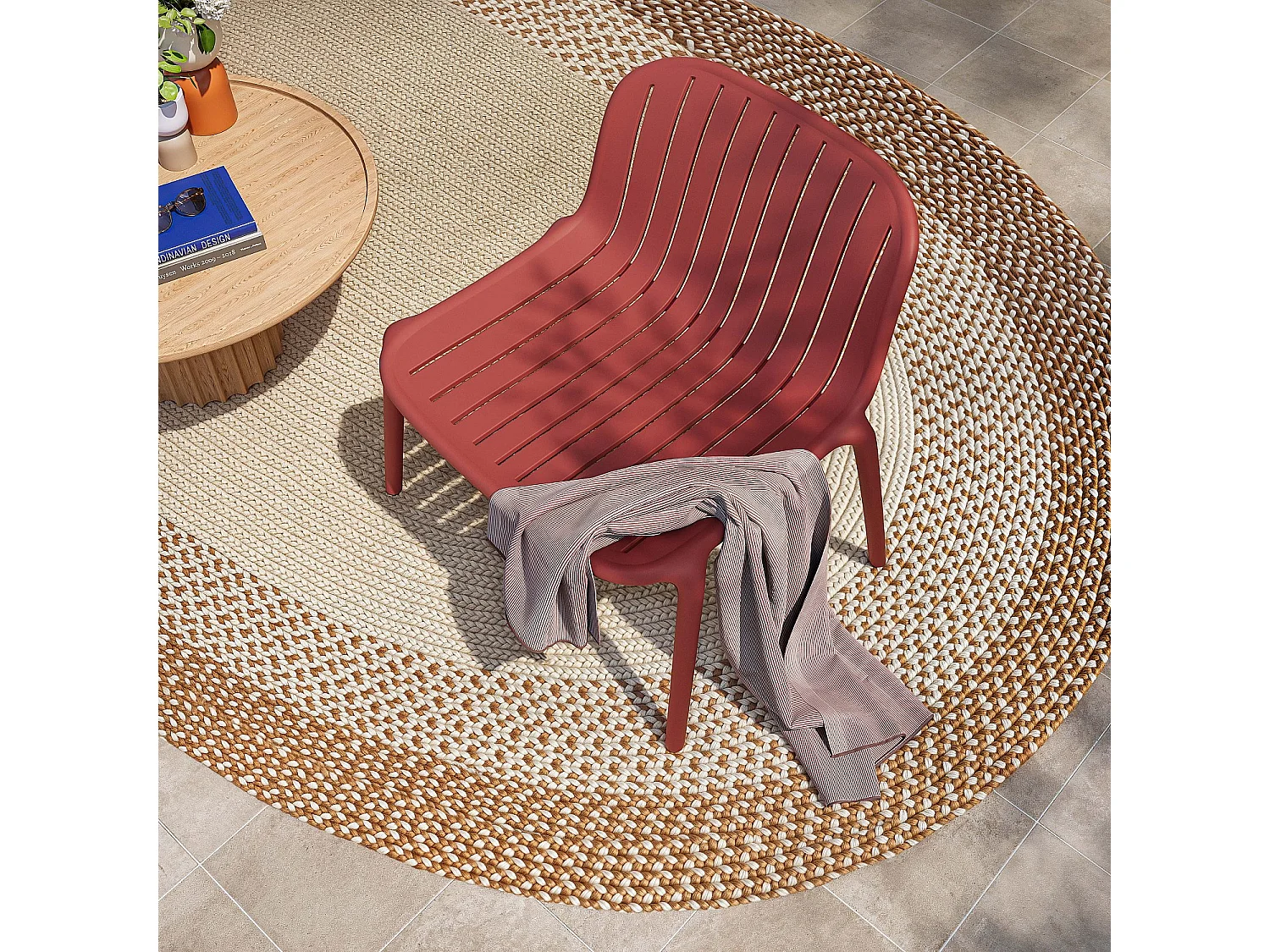 Habitat - Fauteuil de jardin en polypropylène - Rouge parme - Arzon