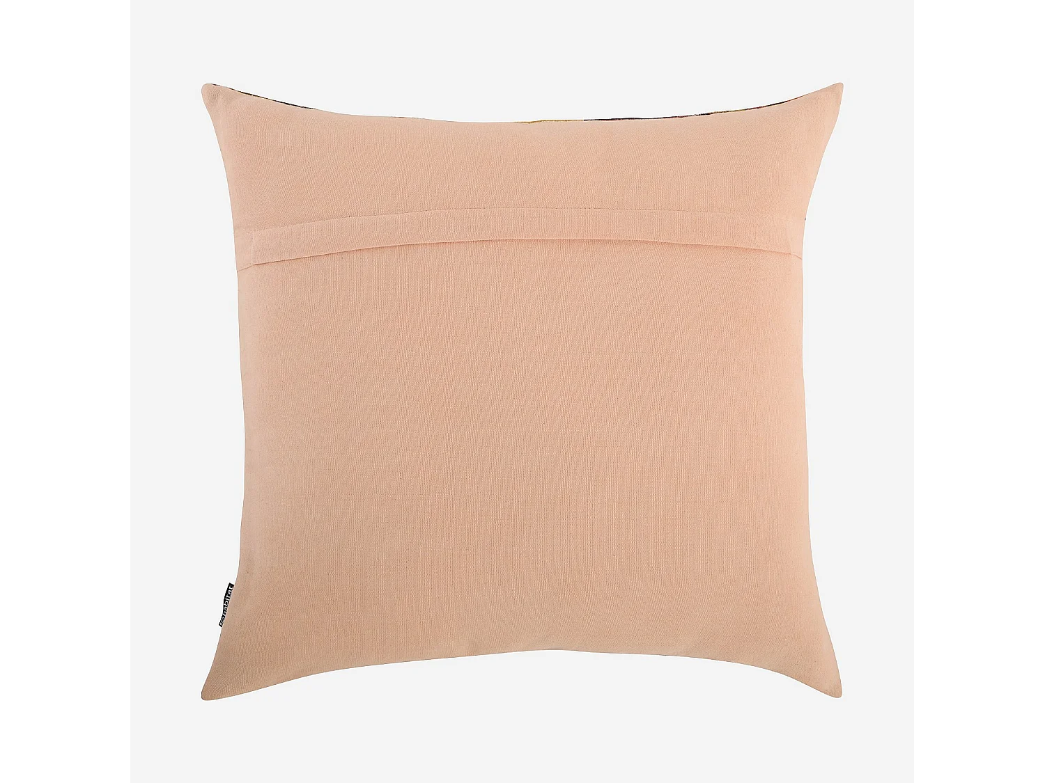 Coussin en coton côtelé - 50 x 50 cm - Motifs à rayures - Brun et Rouge