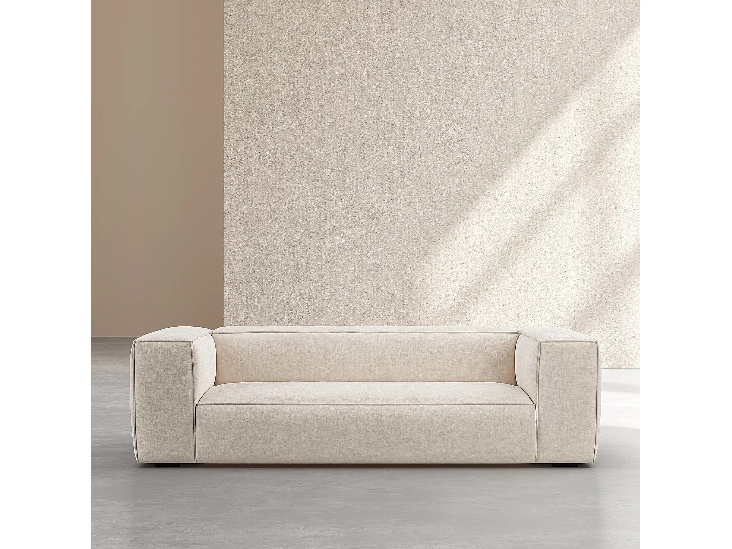 Canapé 3 places en tissu Kumal - Écru