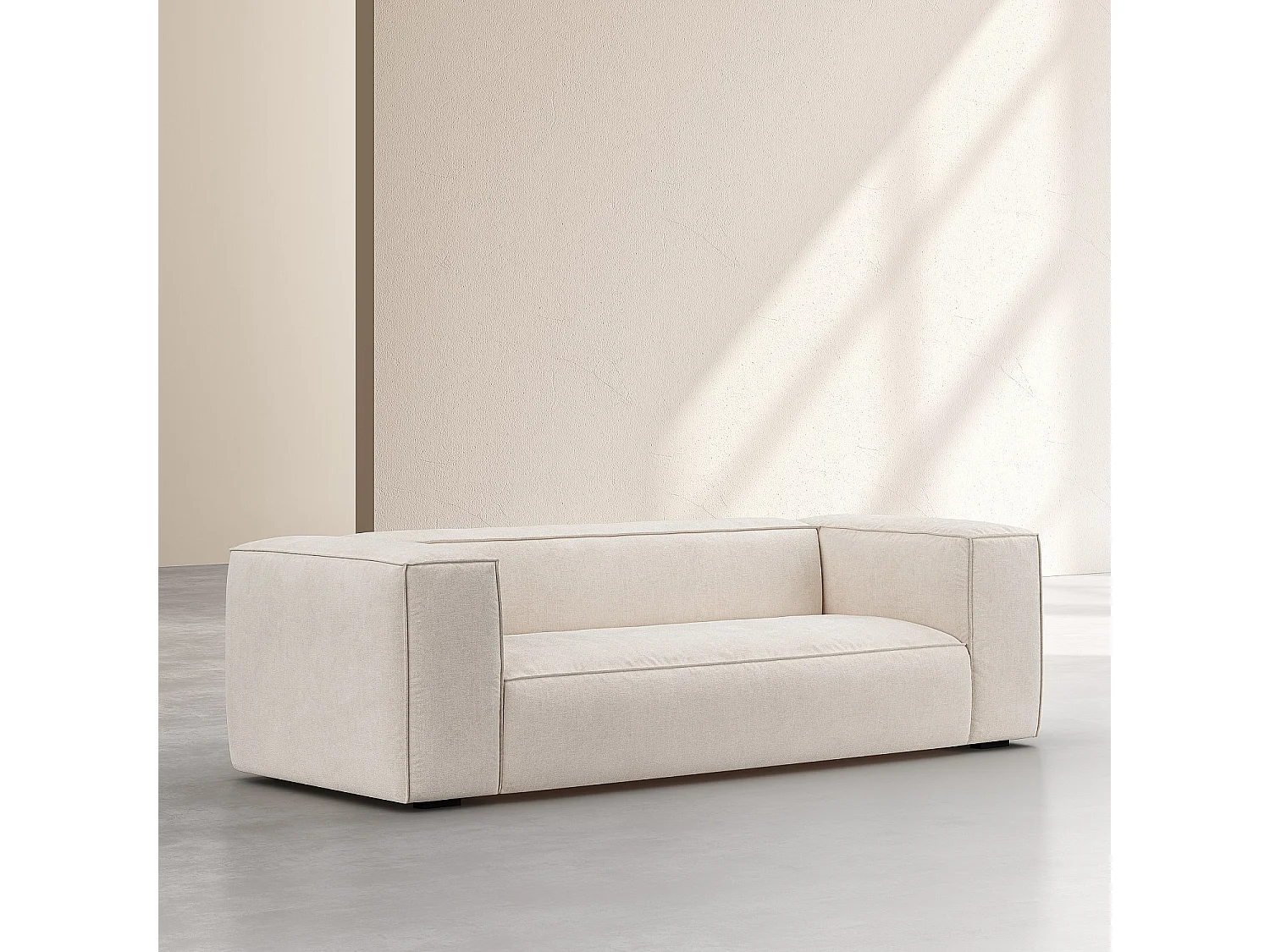 Canapé 3 places en tissu Kumal - Écru