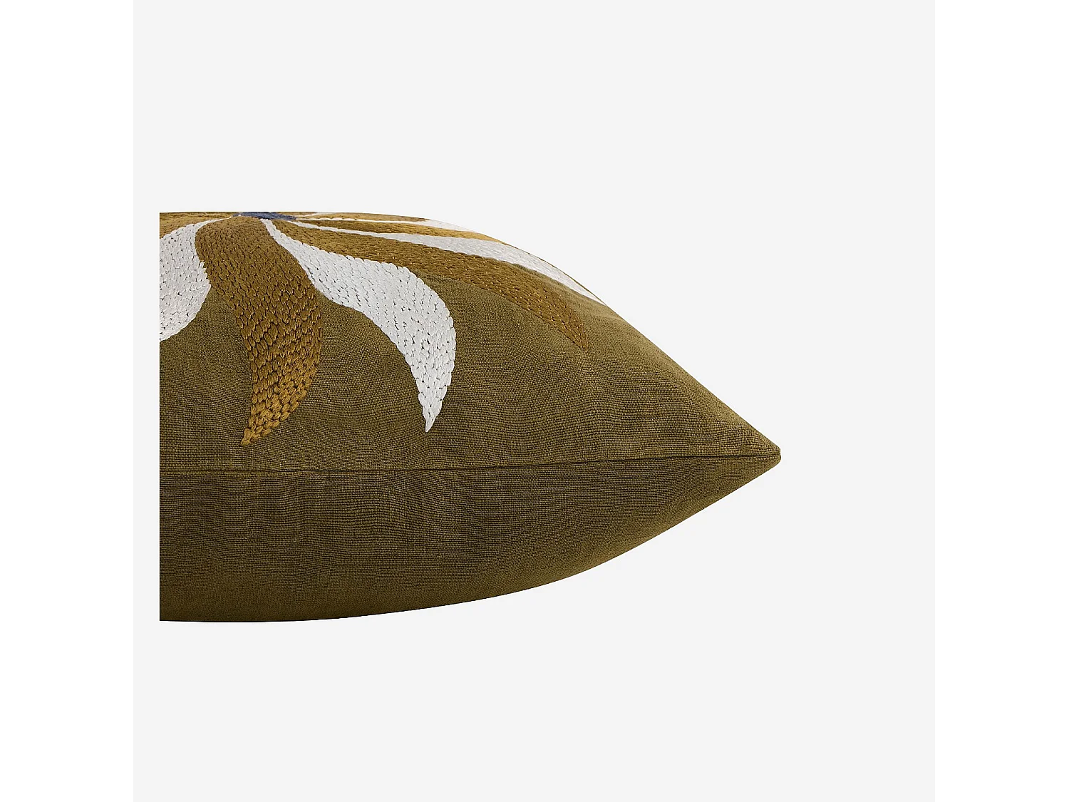 Coussin brodé en lin - 45 x 45 cm - Bronze - Design by Floriane Jacques